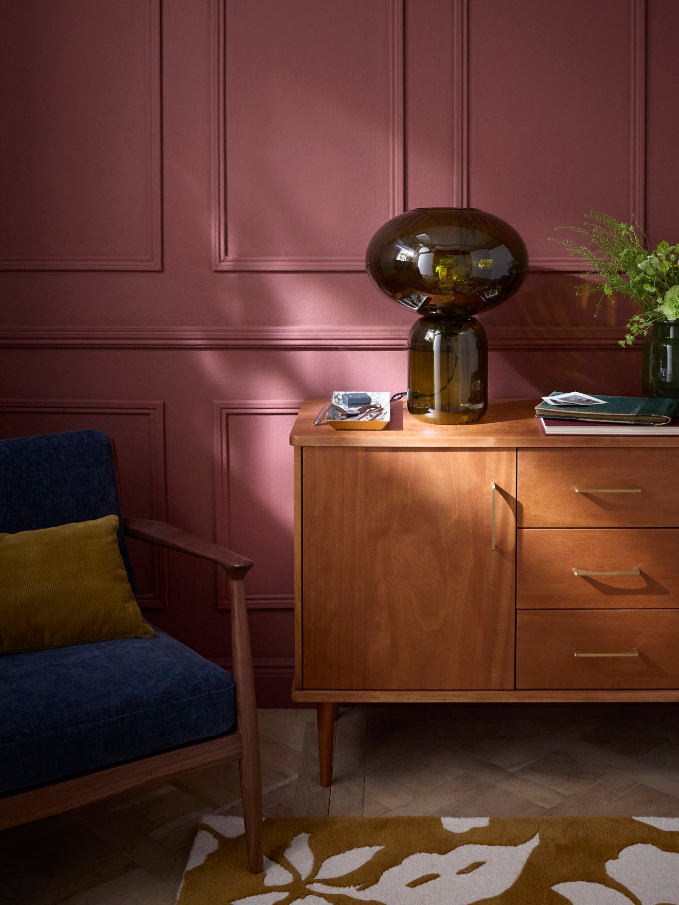 XL-Lampe Martin aus gemeißeltem Glas