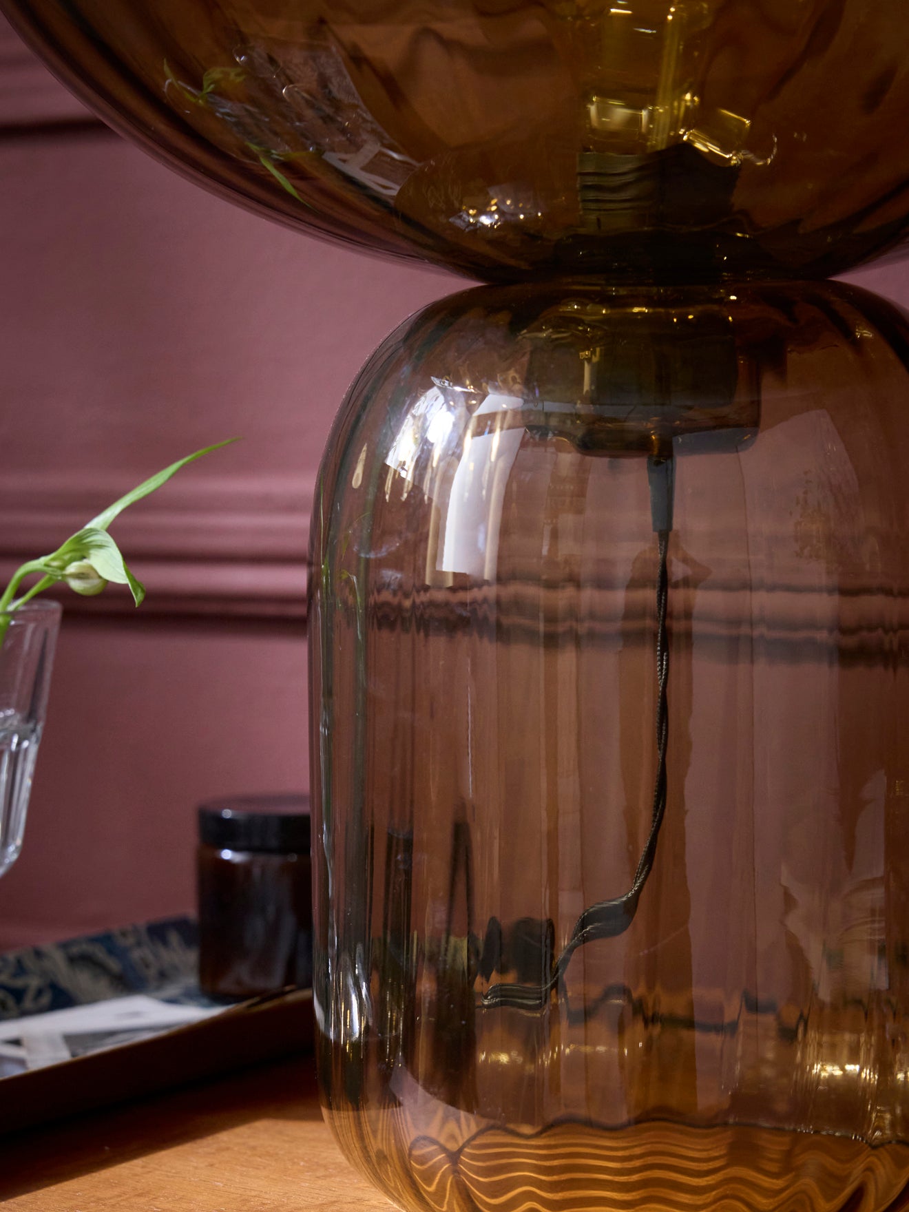 XL-Lampe Martin aus gemeißeltem Glas