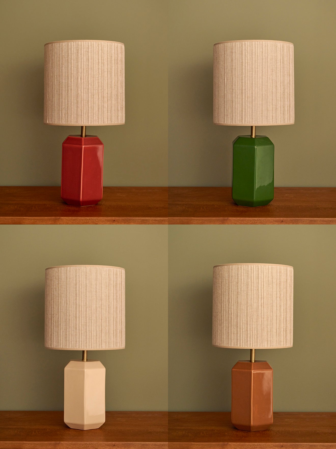 Plissee-Lampenschirm aus Leinen – kleines Modell