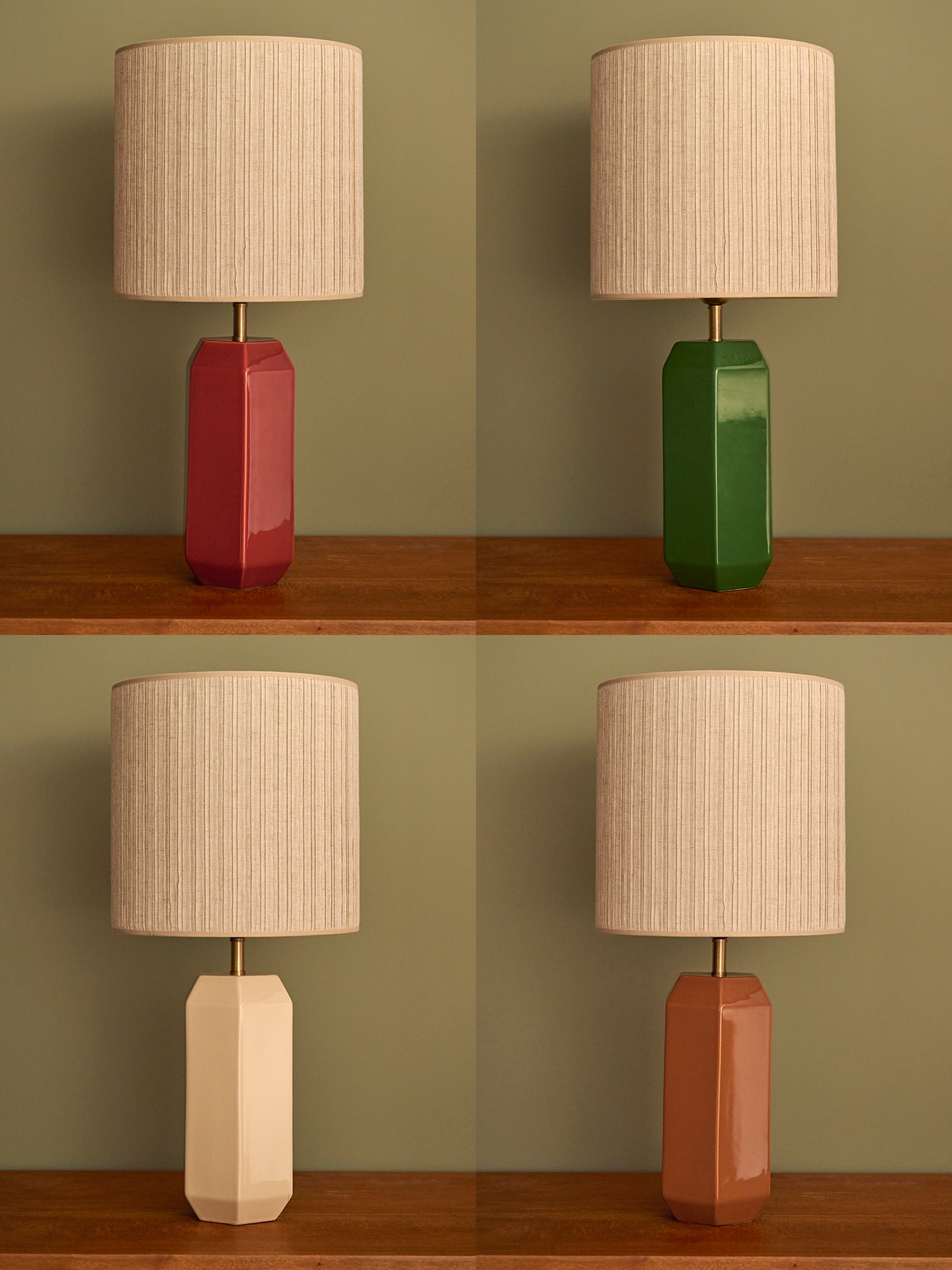 Plissee-Lampenschirm aus Leinen – grosses Modell