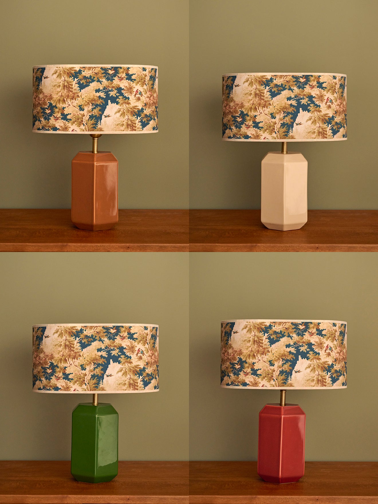 Ovaler Lampenschirm mit Blumenmuster – kleines Modell