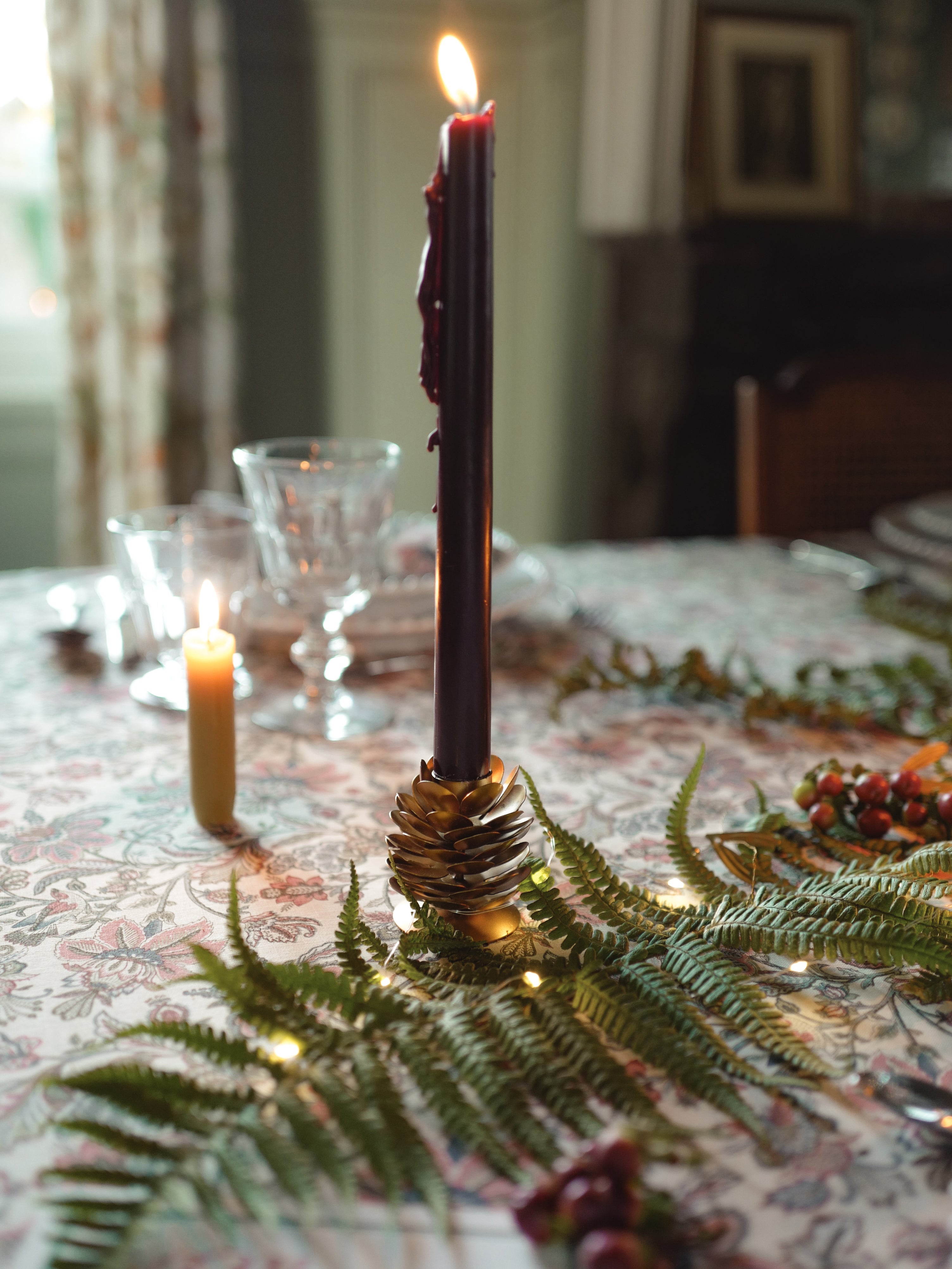 Bougeoir pomme de pin