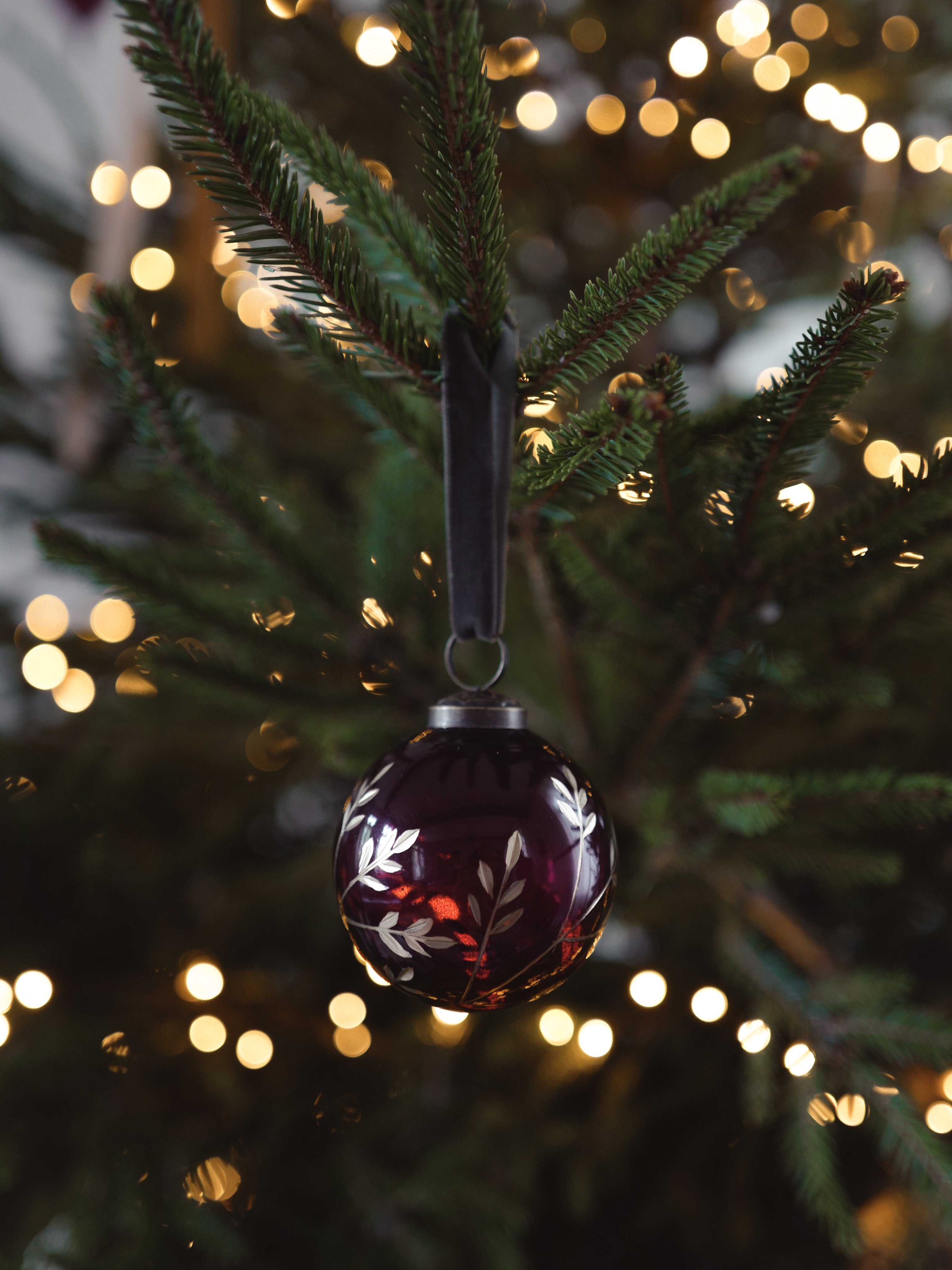 Boule de Noël en verre peinte à la main par lot de 3