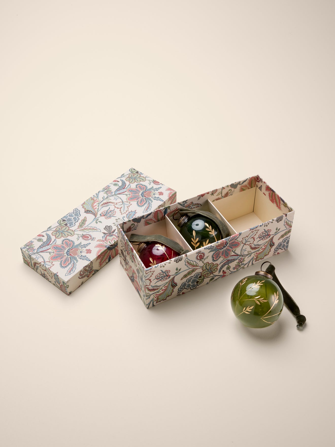 Boule de Noël en verre peinte à la main par lot de 3