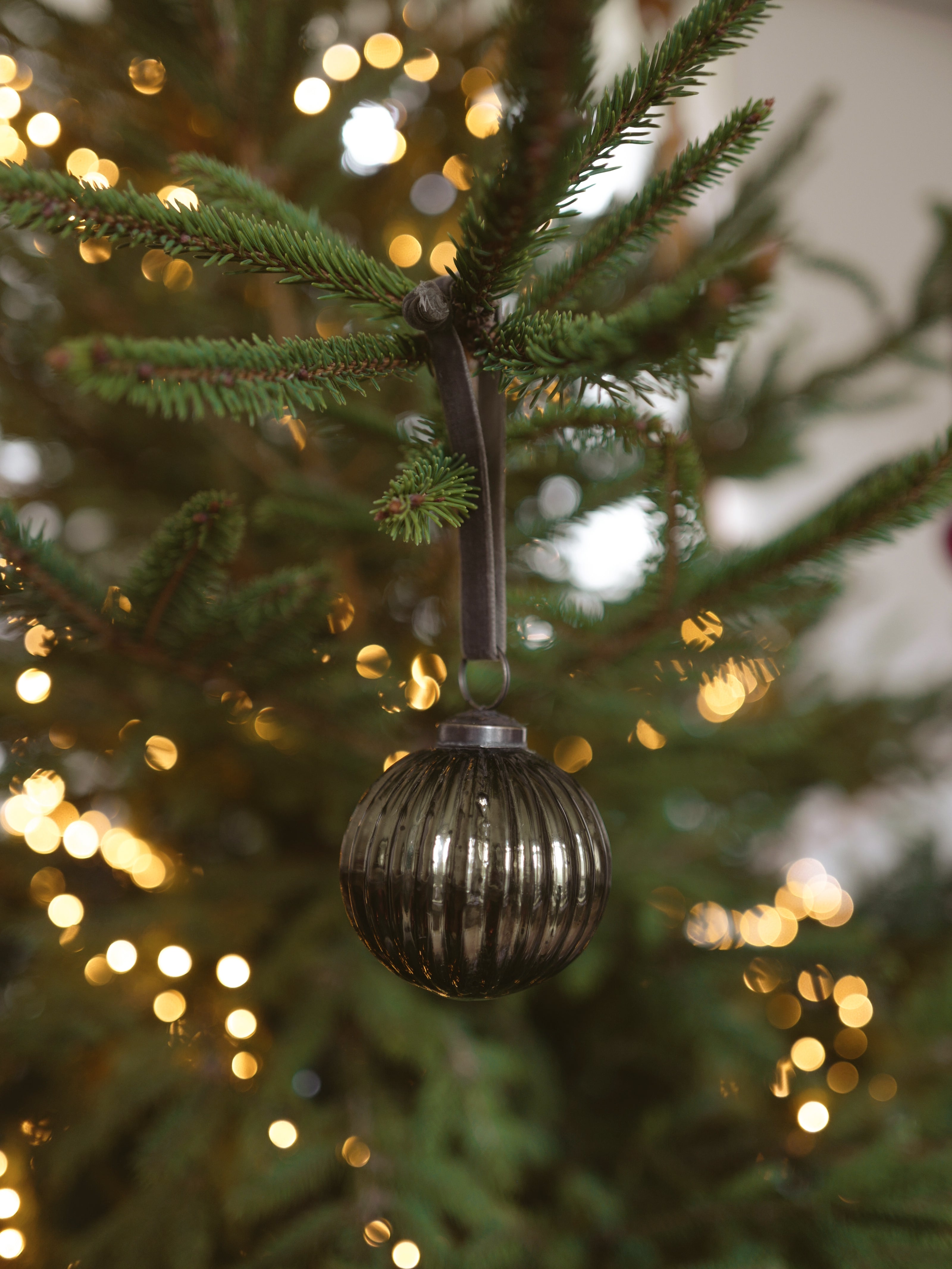 Boule de Noël en verre strié par lot de 3