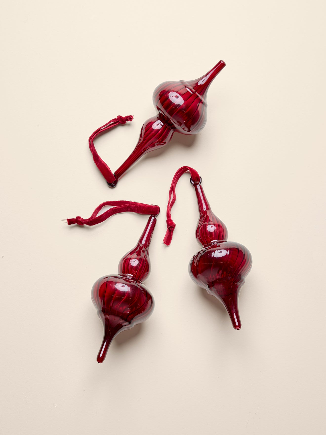 Baumschmuck « Tropfen » aus Glas, 3er-Set