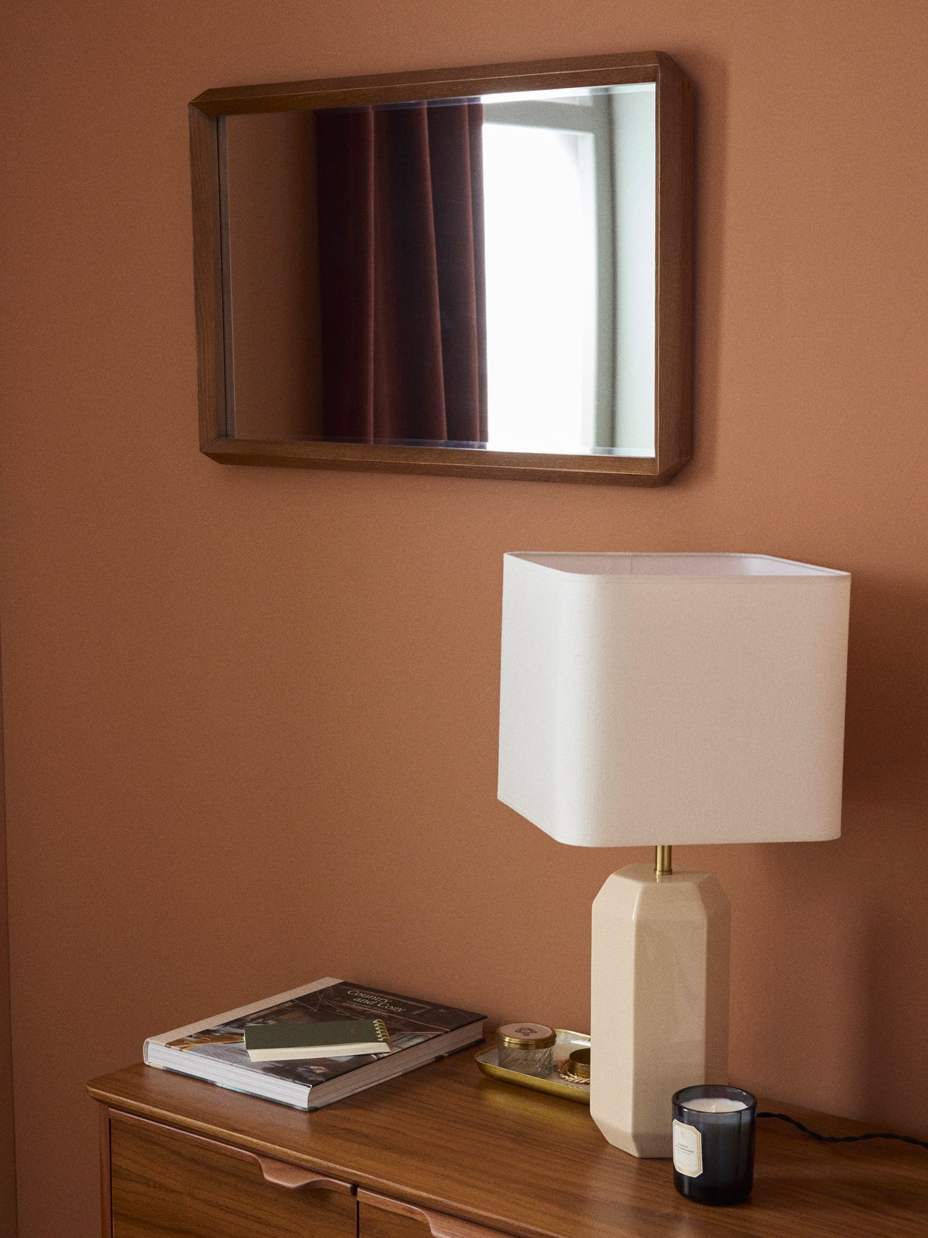 Miroir biseauté en chêne