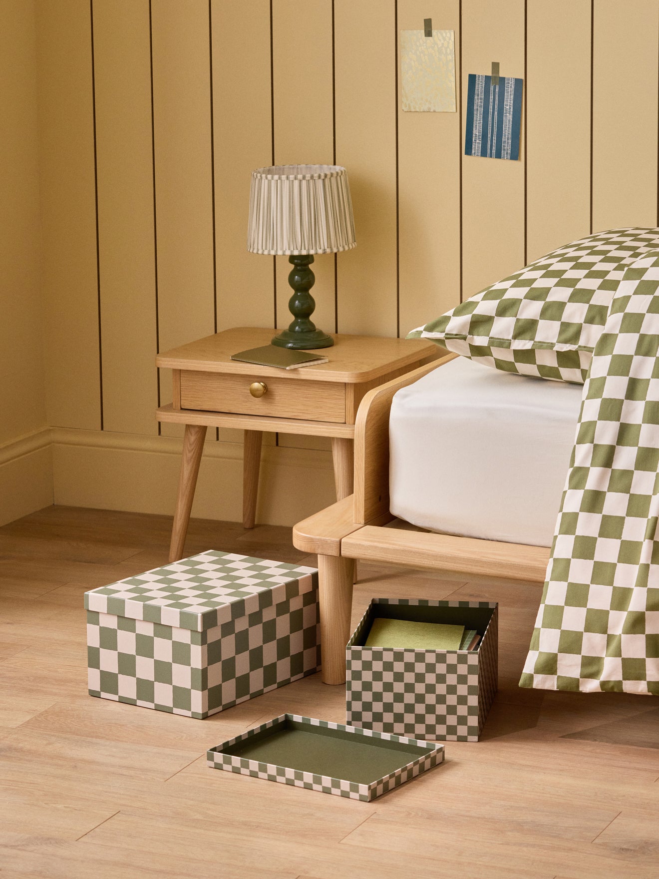 Aufbewahrungsboxen mit Schachbrettmuster im 2er-Set