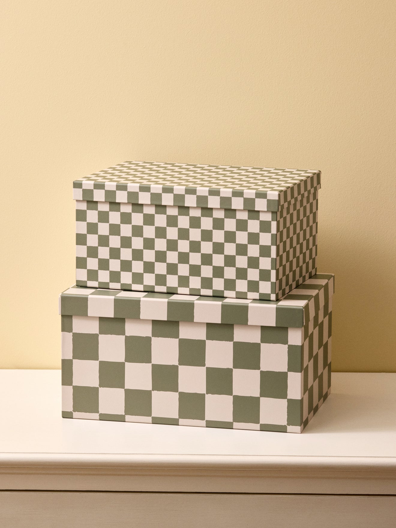 Aufbewahrungsboxen mit Schachbrettmuster im 2er-Set