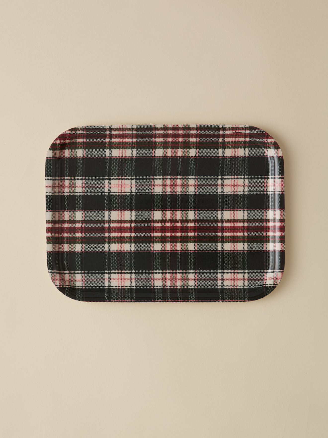 Plateau en bois motif Tartan