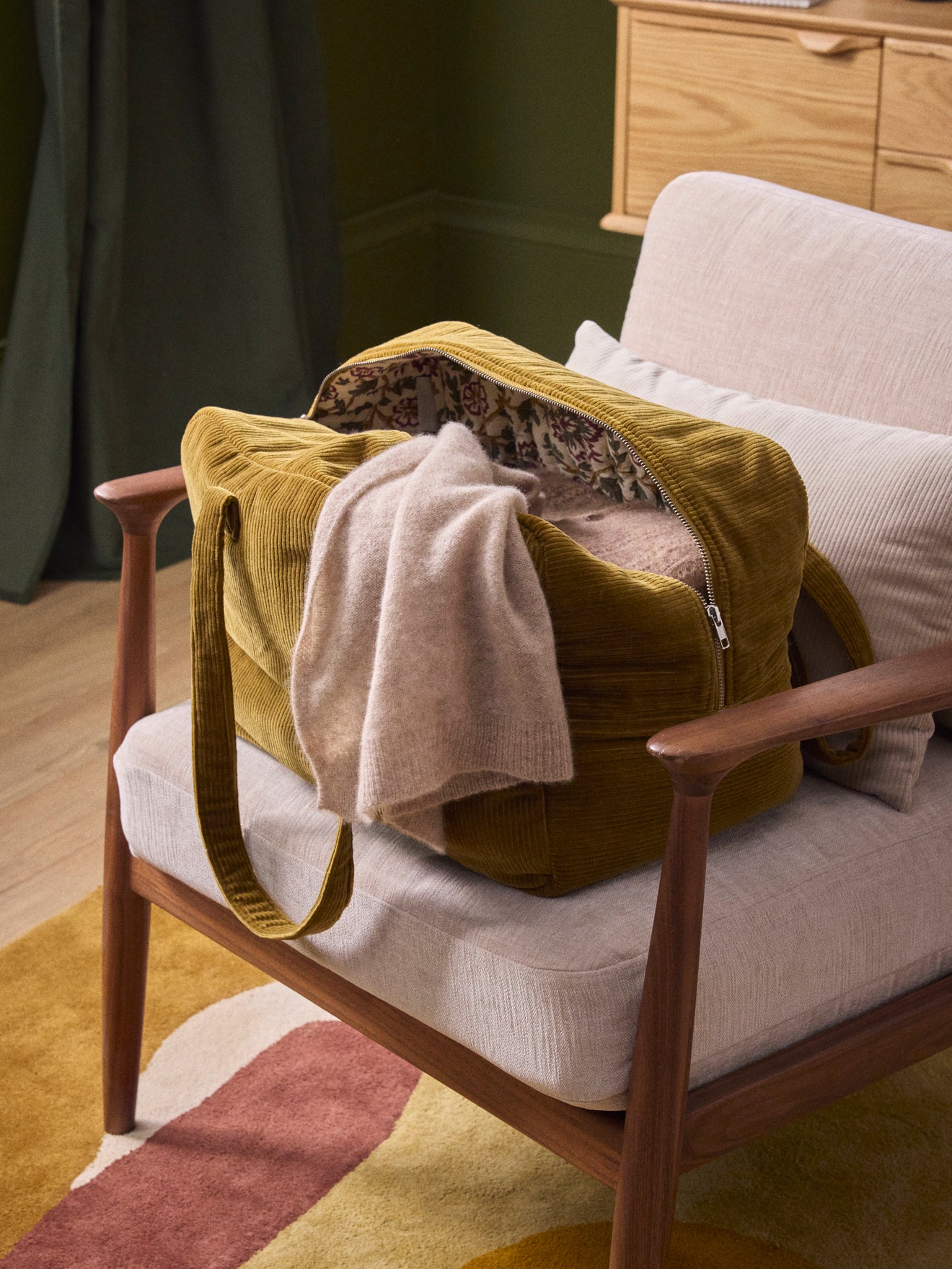 Sac Wochenende gesteppt aus Corduroy