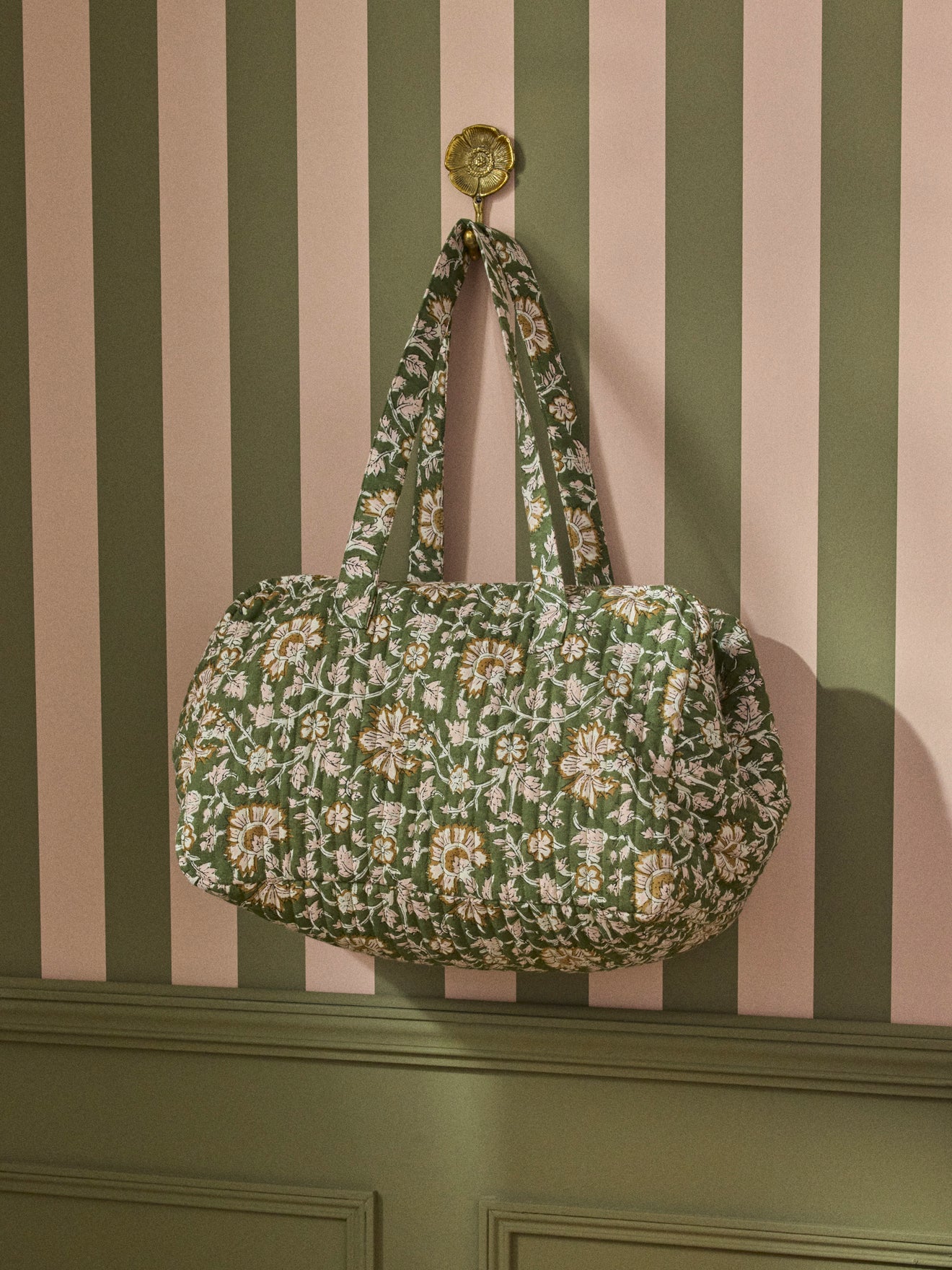 Sac week-end matelassé en tissu indien Anika