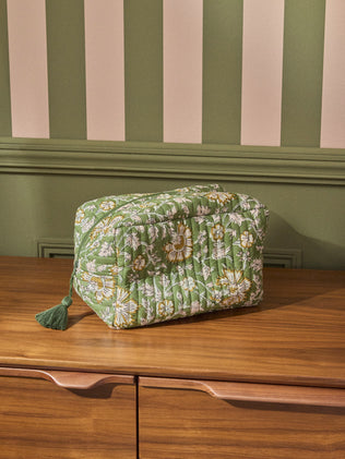 Trousse de toilette matelassée en tissu indien