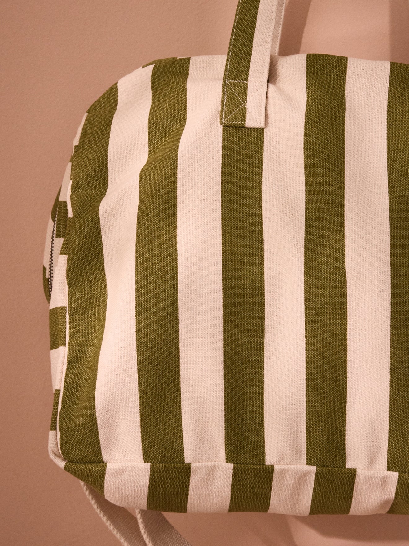 Wochenendtasche aus gestreiftem Canvas