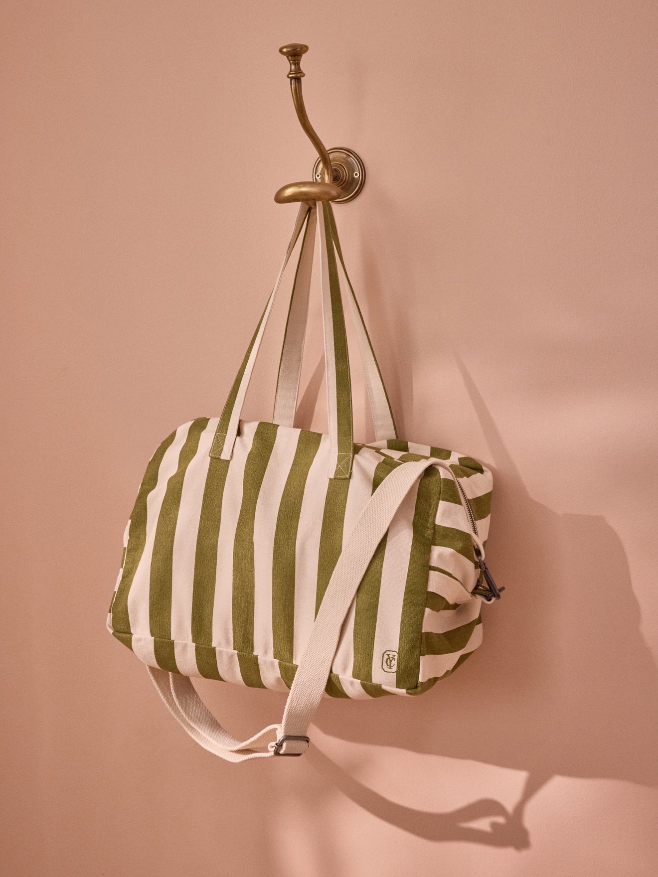 Wochenendtasche aus gestreiftem Canvas