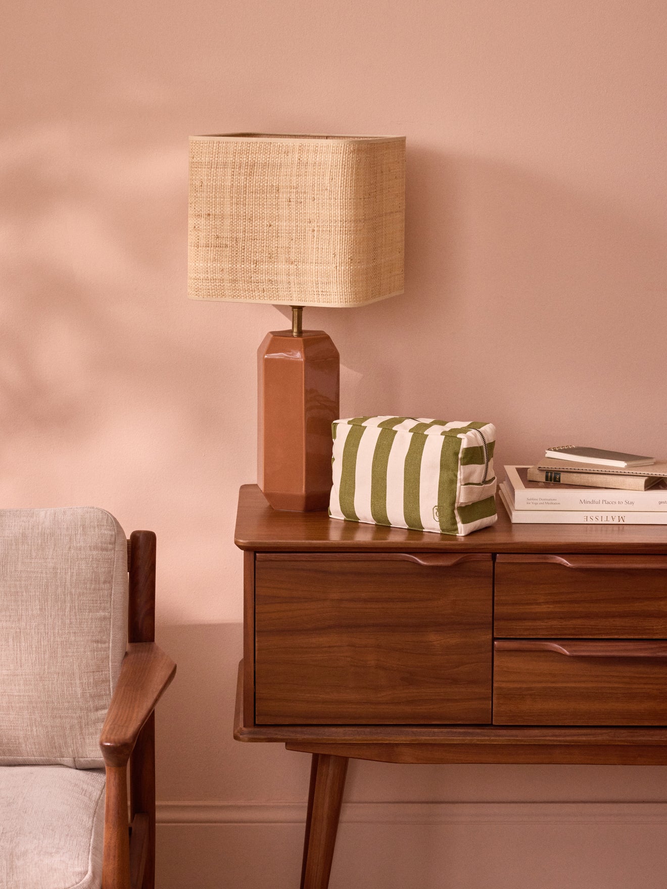 Gestreifter Kulturbeutel aus Canvas