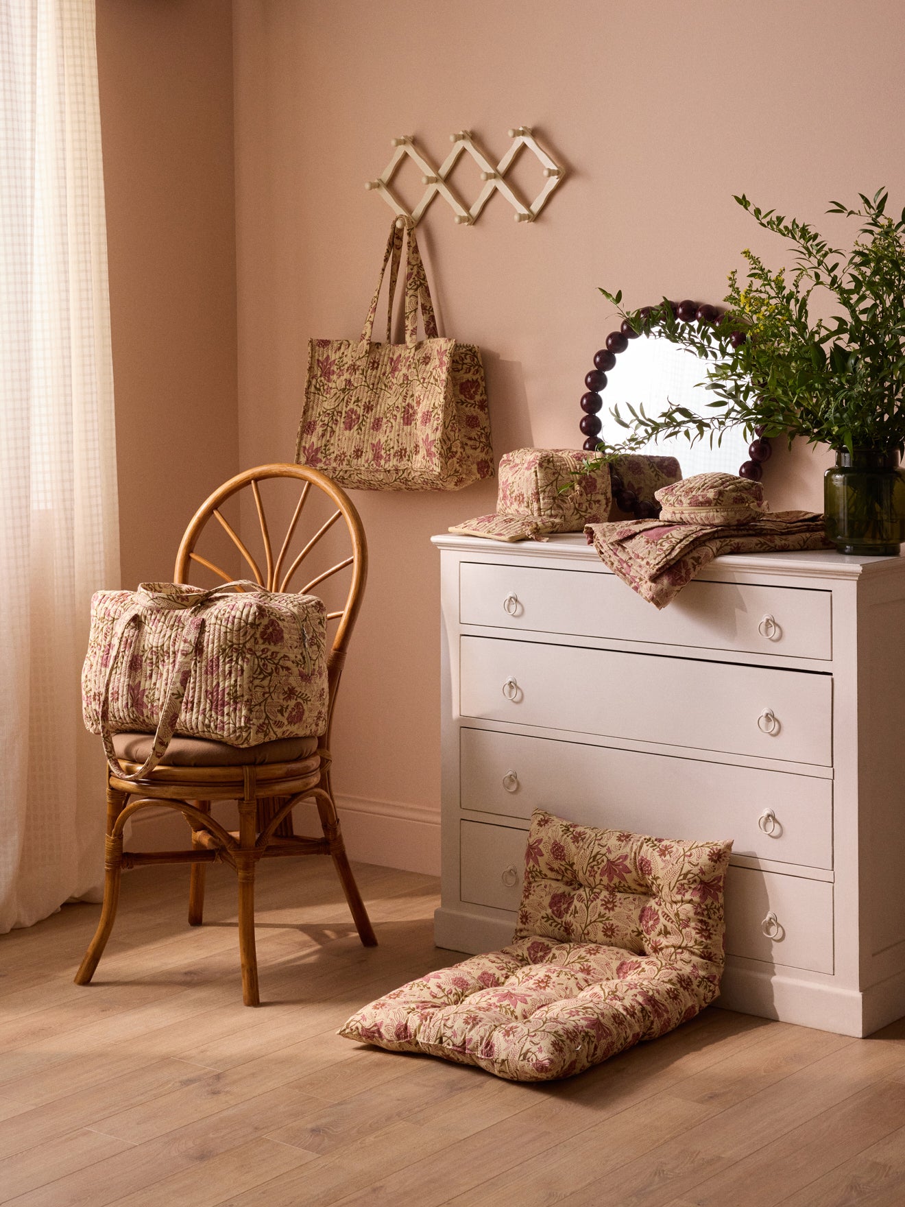 Sac cabas matelassé imprimé indien