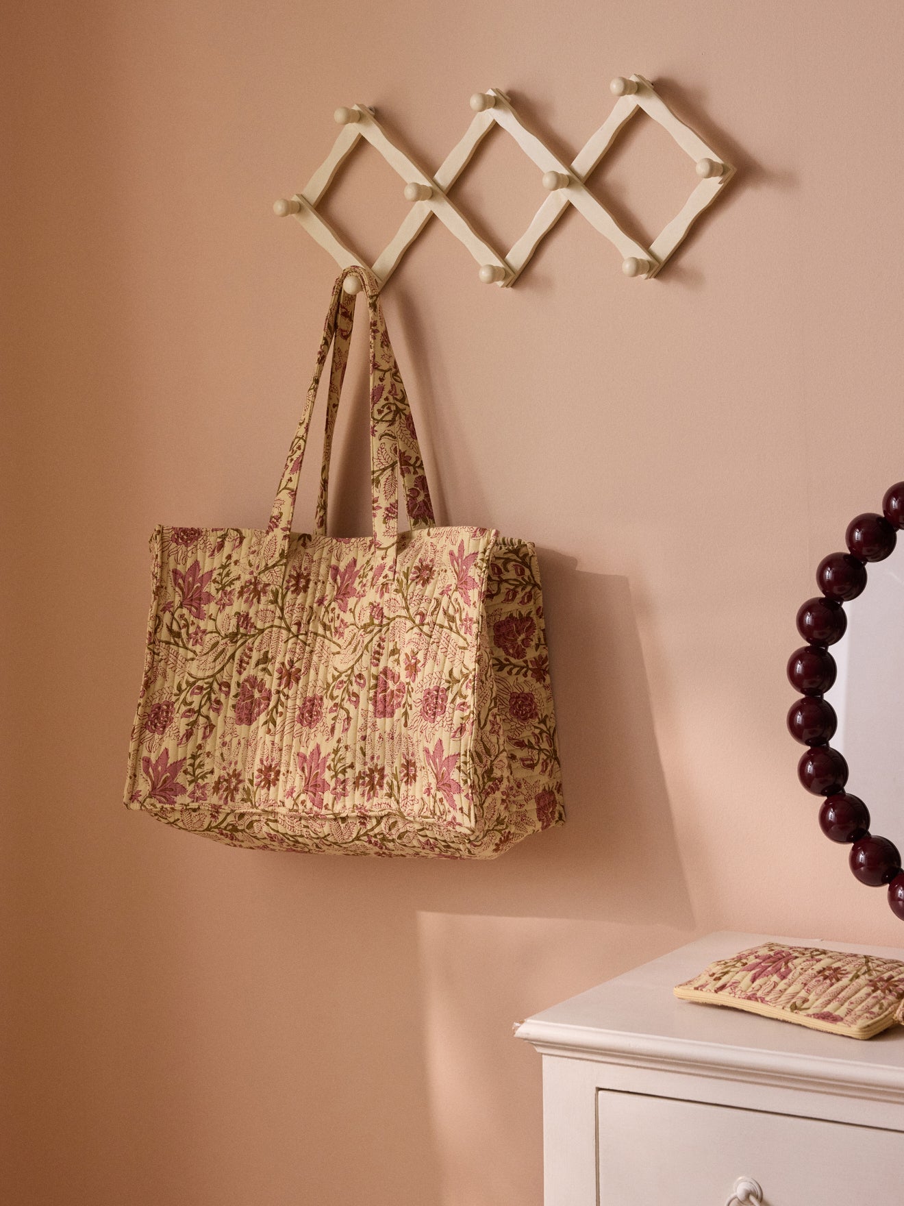 Sac cabas matelassé imprimé indien