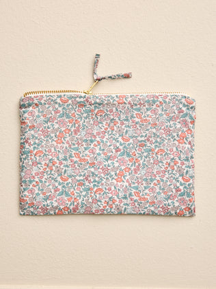 Pochette brodée en tissu Liberty - Vente Solidaire
