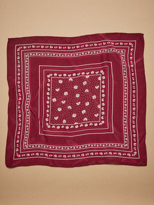 Carré bandana fleuri femme en soie