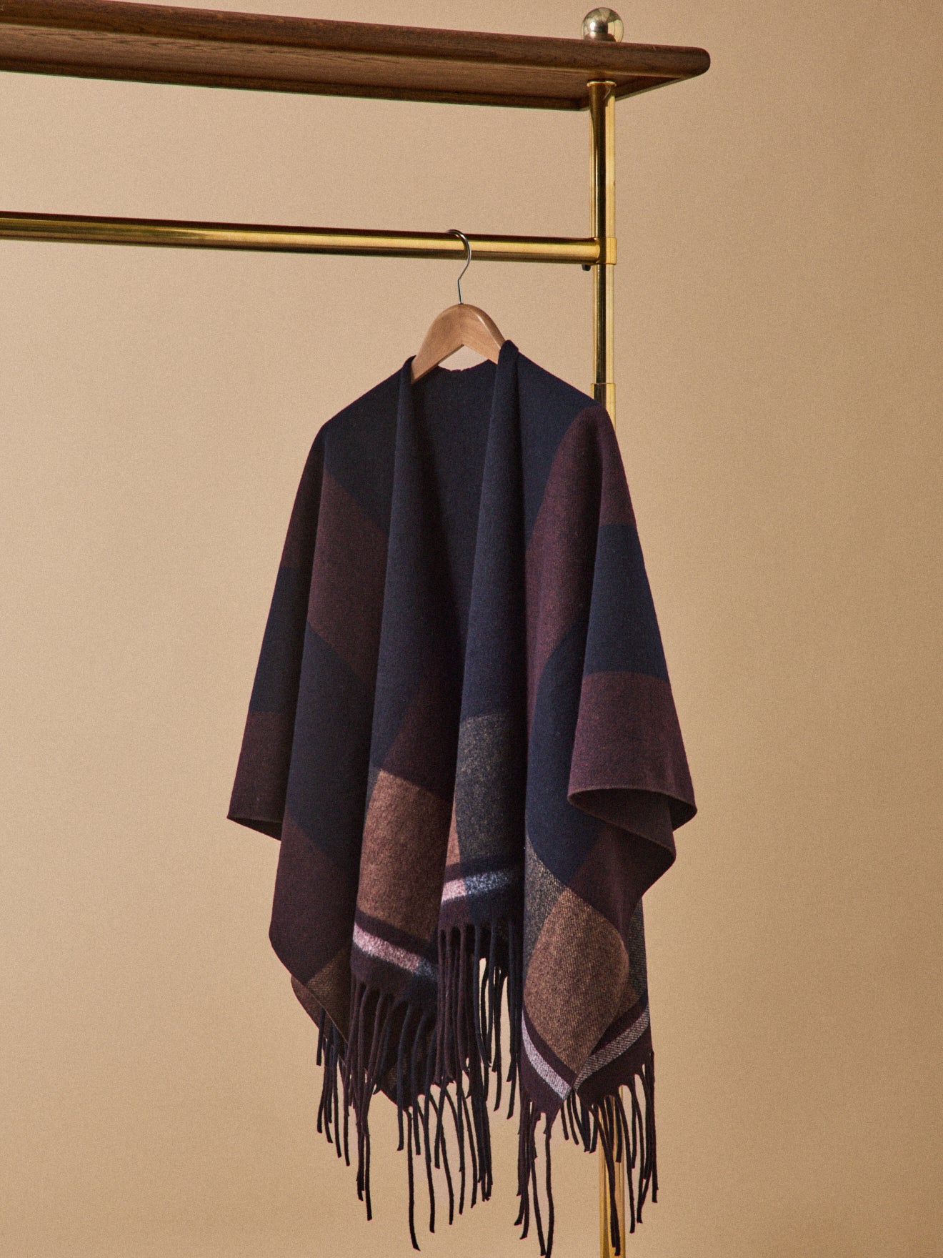 Poncho-Cape mit Fransen für Damen