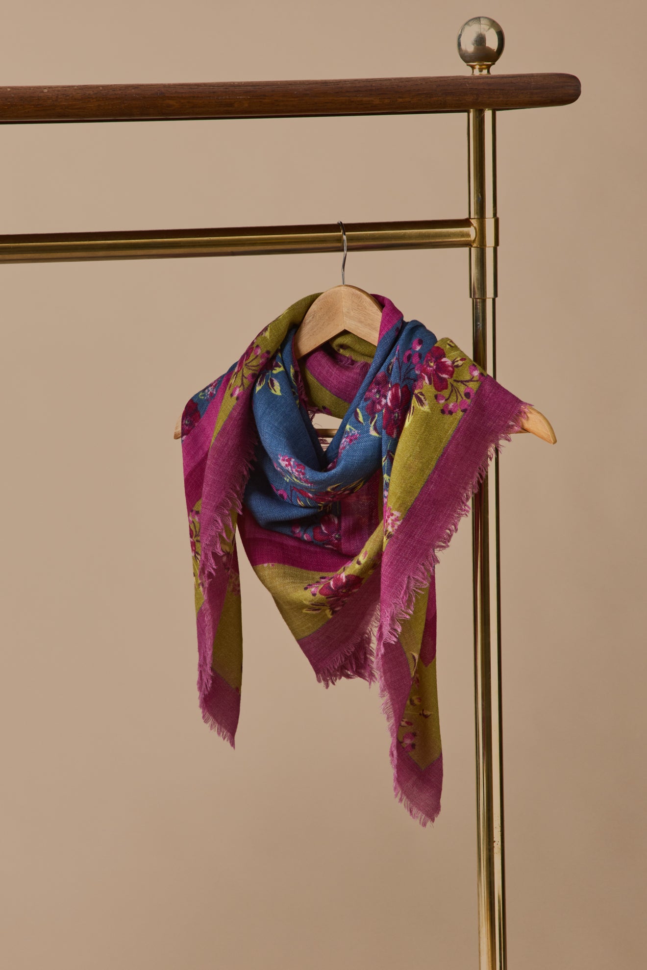 Foulard imprimé en laine femme