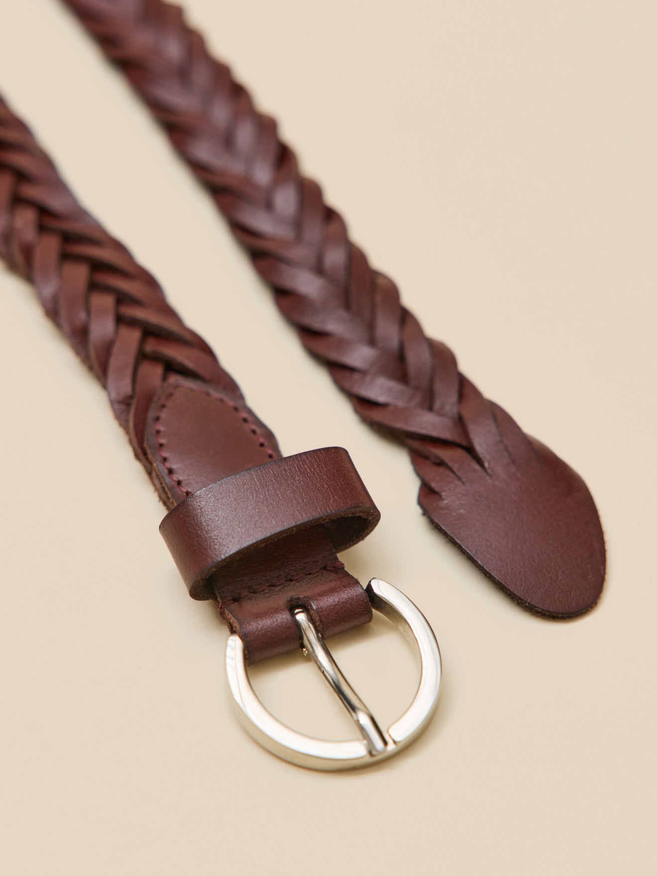 Ceinture tressée cuir femme