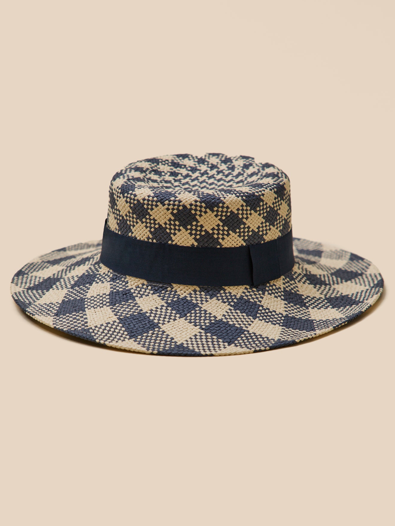 Chapeau de paille bicolore femme