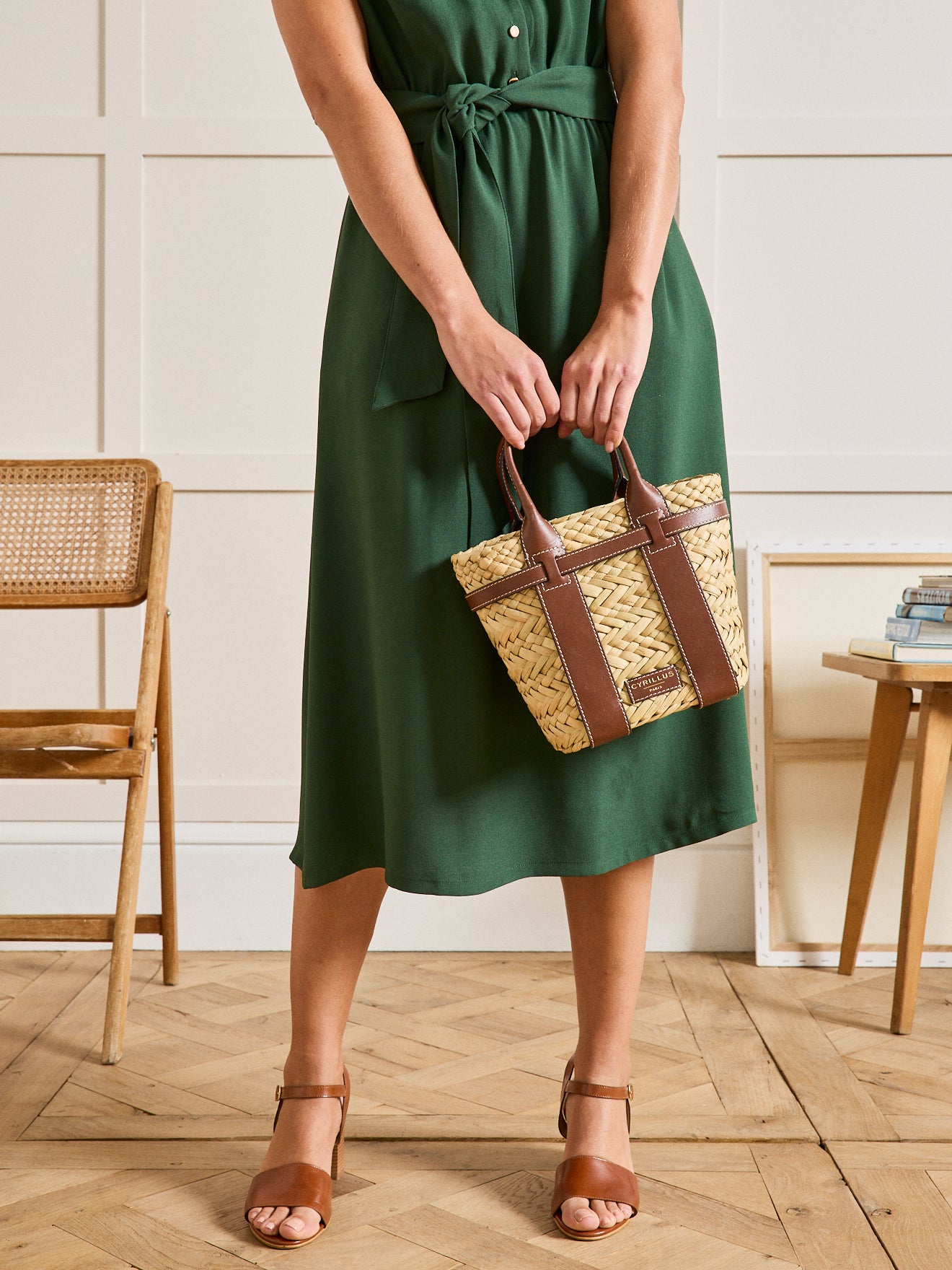 Tragetasche aus Leder mit Pailletten - Lederwarenkollektion von Cyrillus