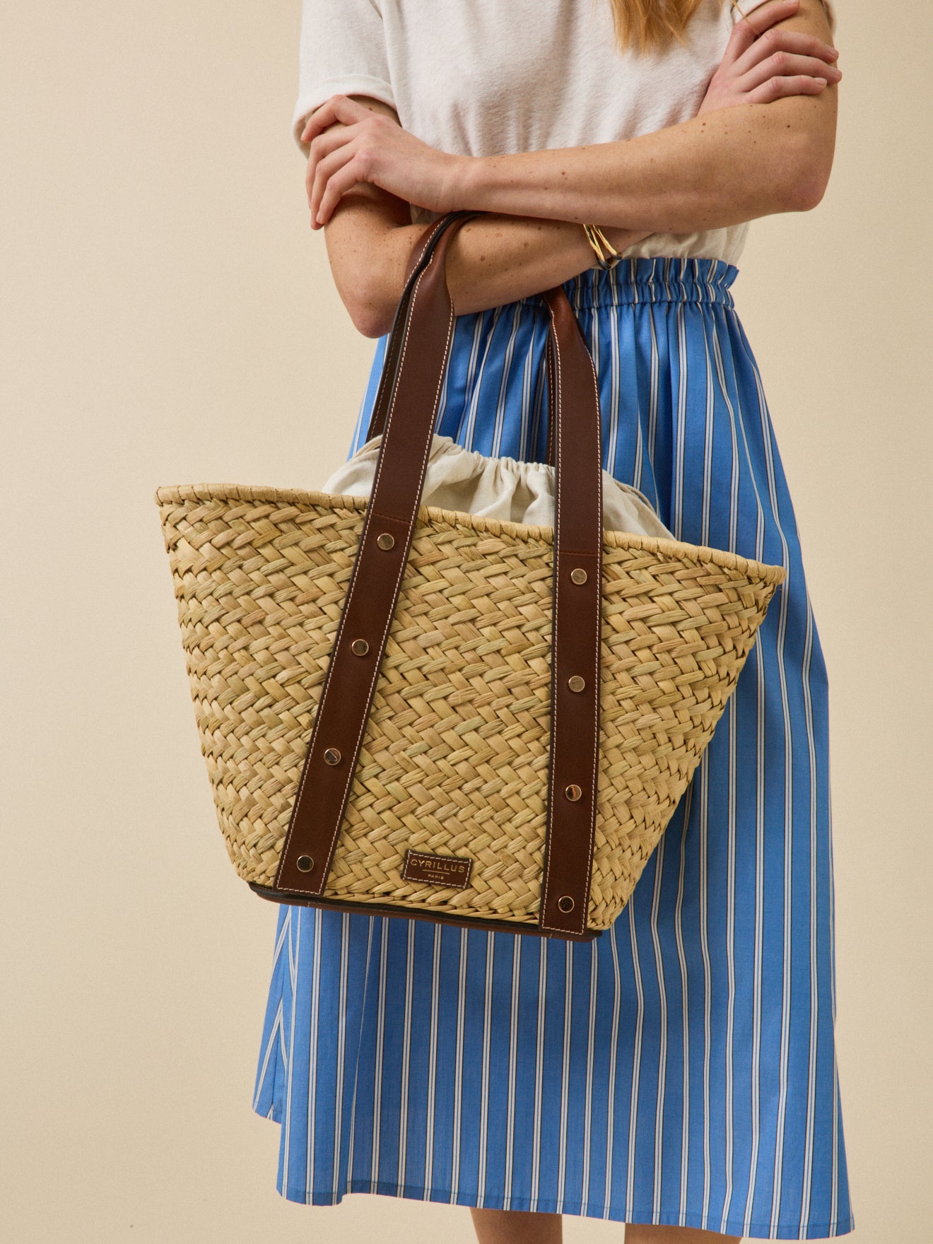 Shopper aus Stroh und Leder – Kollektion Lederwaren Cyrillus