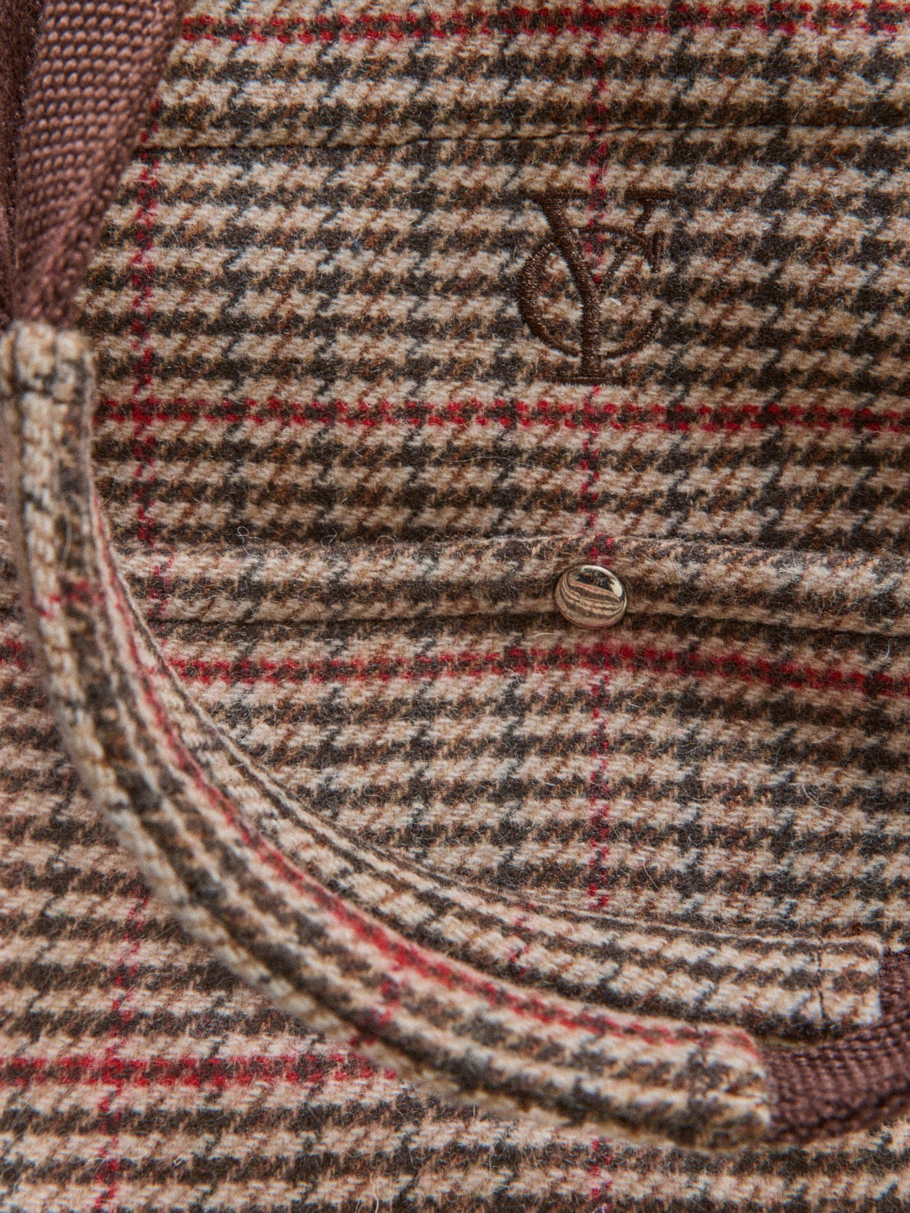 Damen-Shopper aus Wollstoff mit Hahnentrittmuster