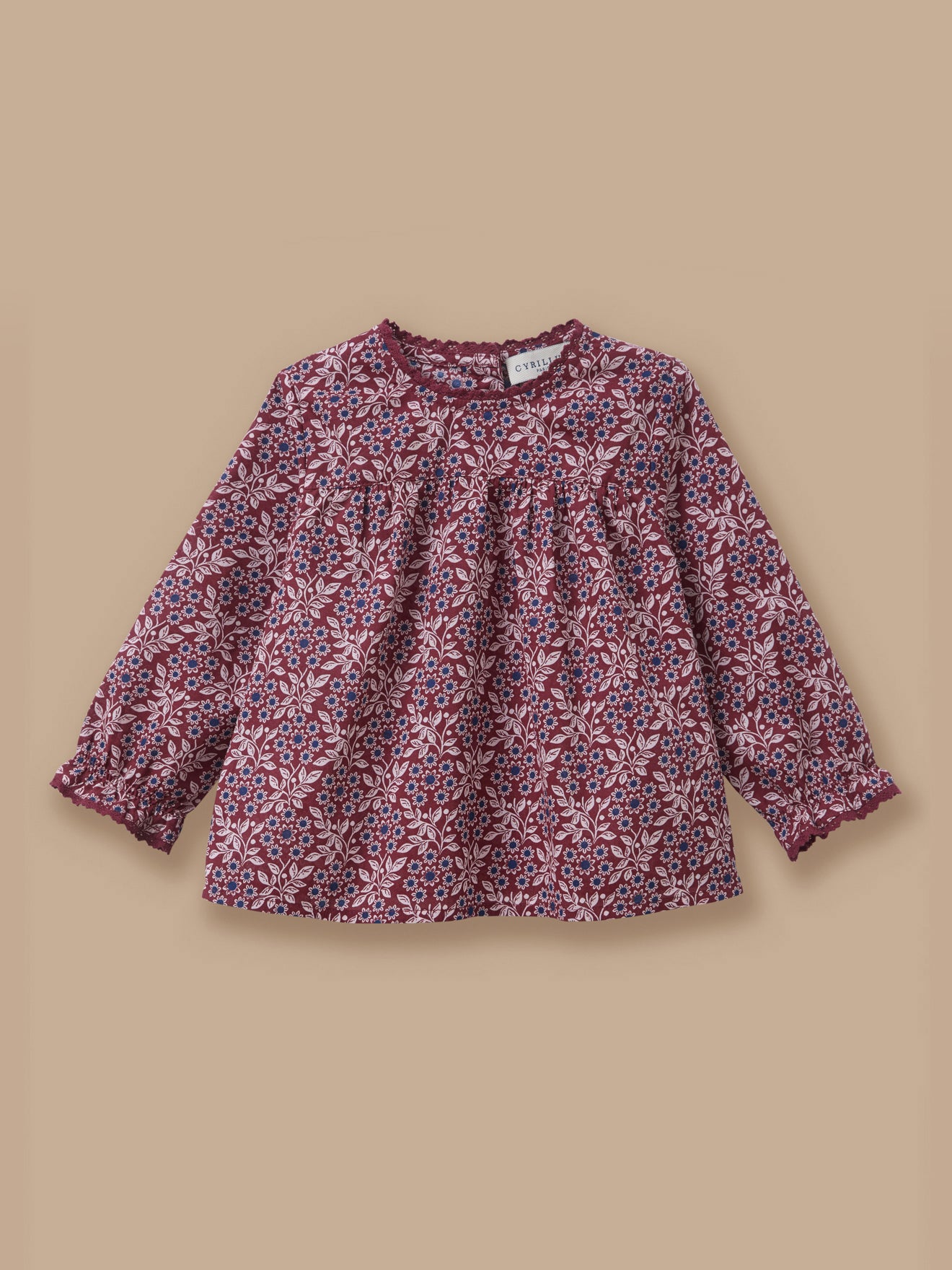 Bluse mit Print und Spitzenkragen für Babys