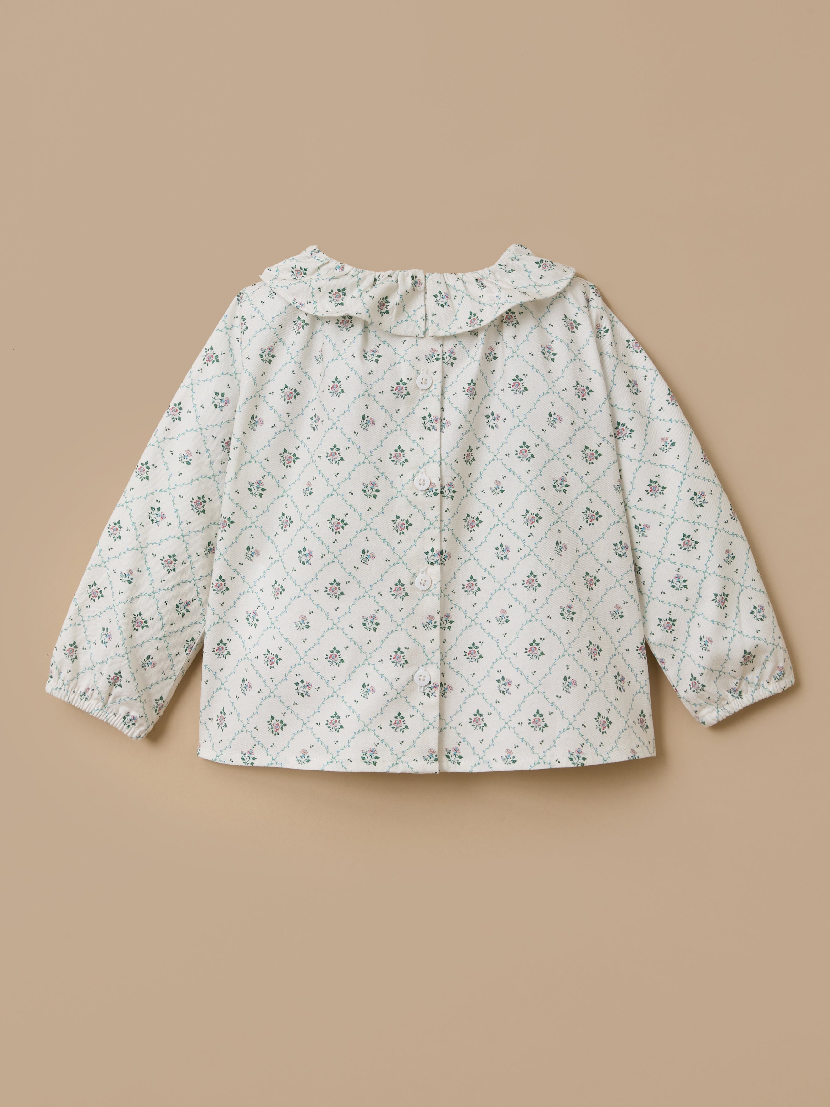 Gedruckte Bluse mit Rüschenkragen, Baby