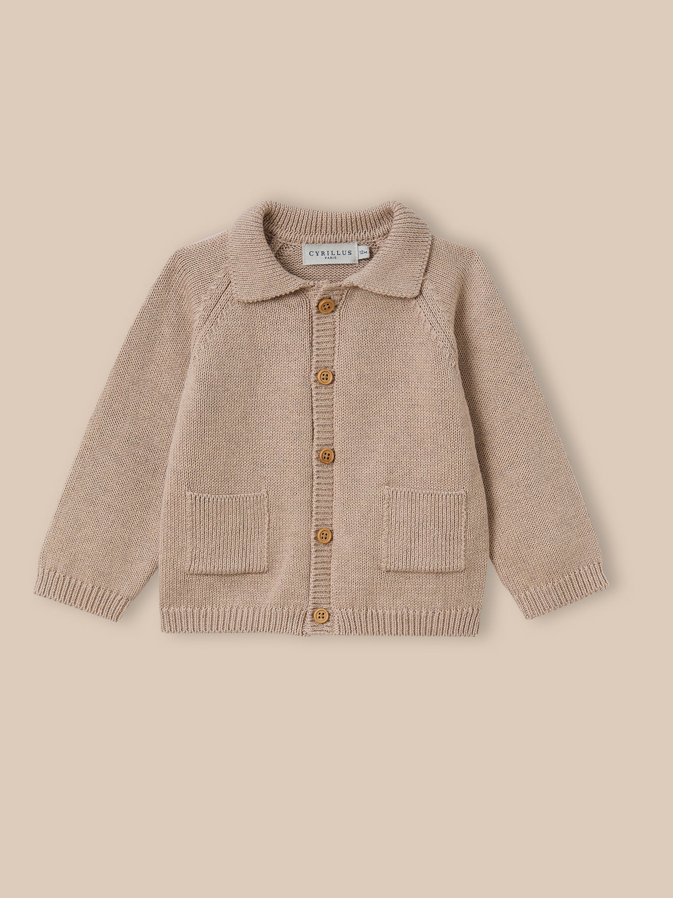 Baby-Cardigan mit Polo-Kragen