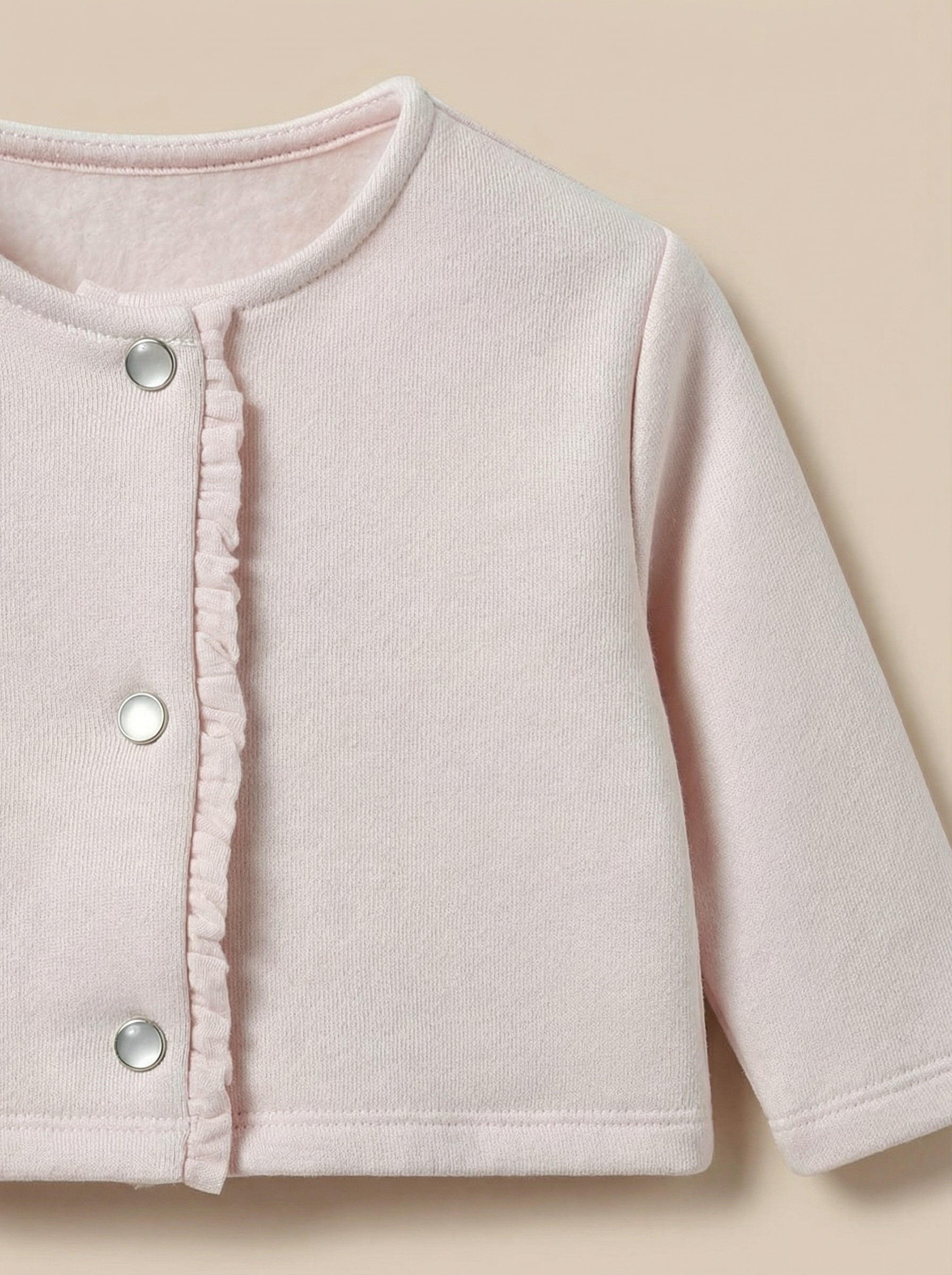 Strickjacke, Baby, aus Molton - Bio-Baumwolle