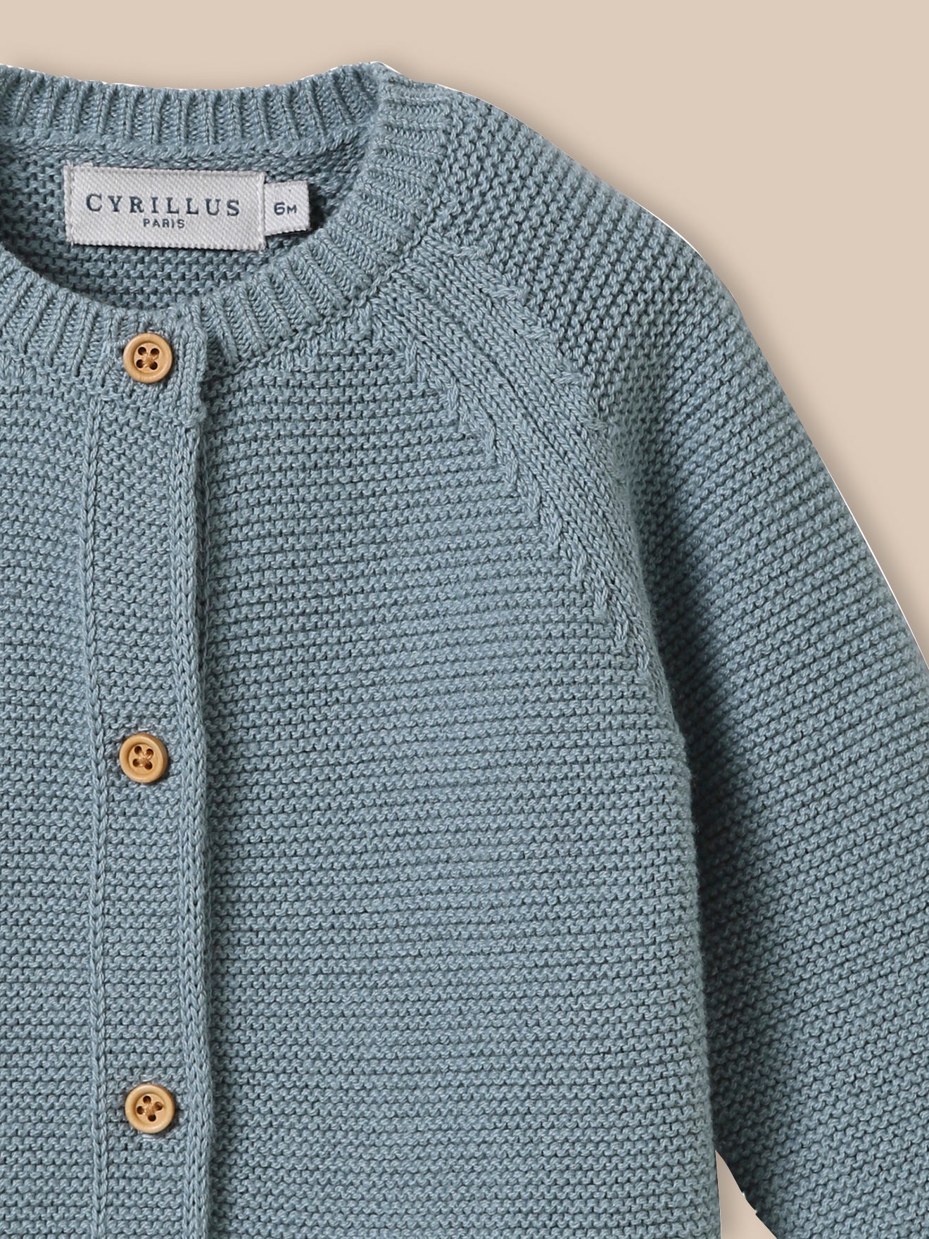 Baby-Cardigan aus Bio-Baumwolle und Wolle