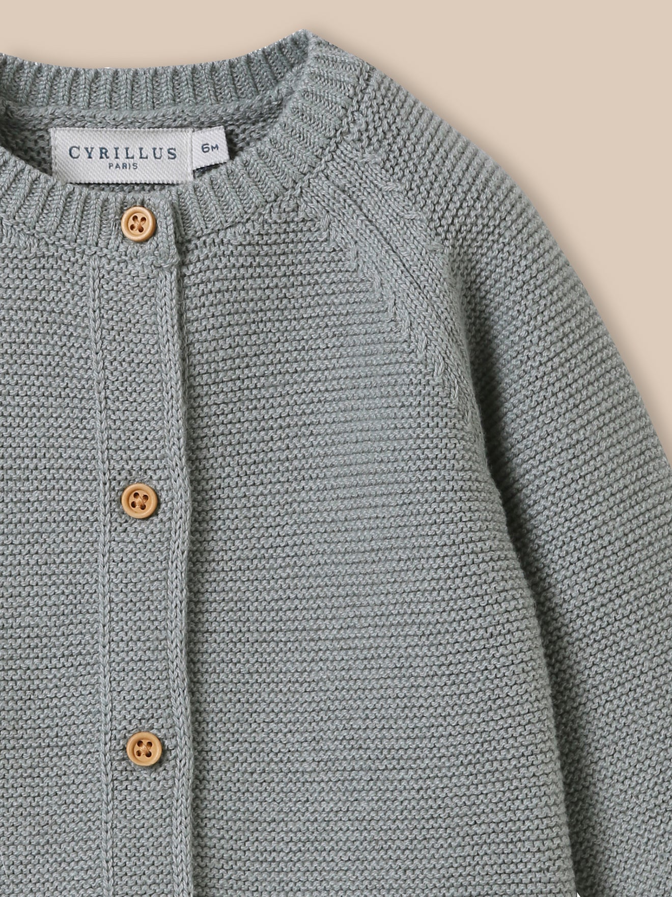 Baby-Cardigan aus Bio-Baumwolle und Wolle