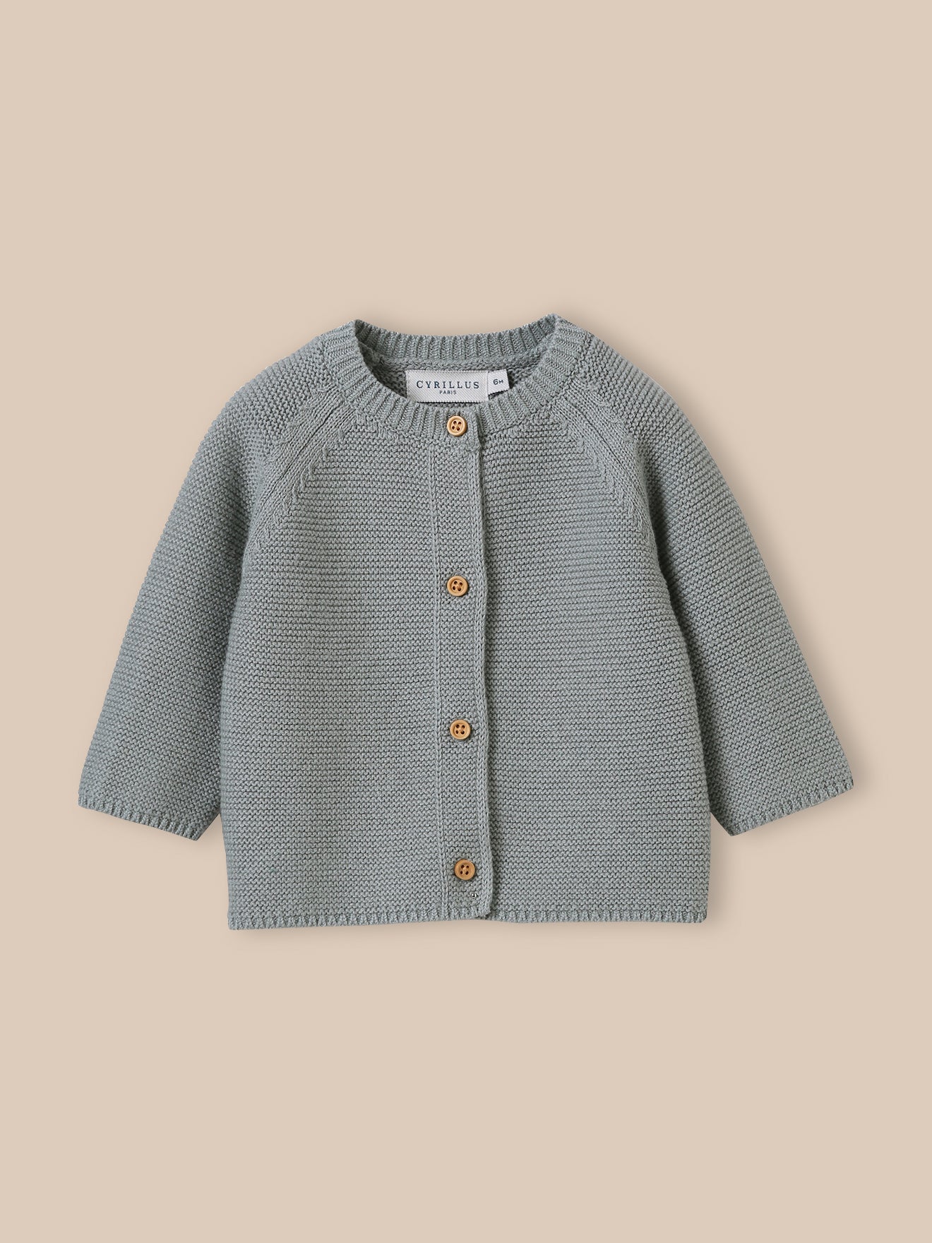 Baby-Cardigan aus Bio-Baumwolle und Wolle