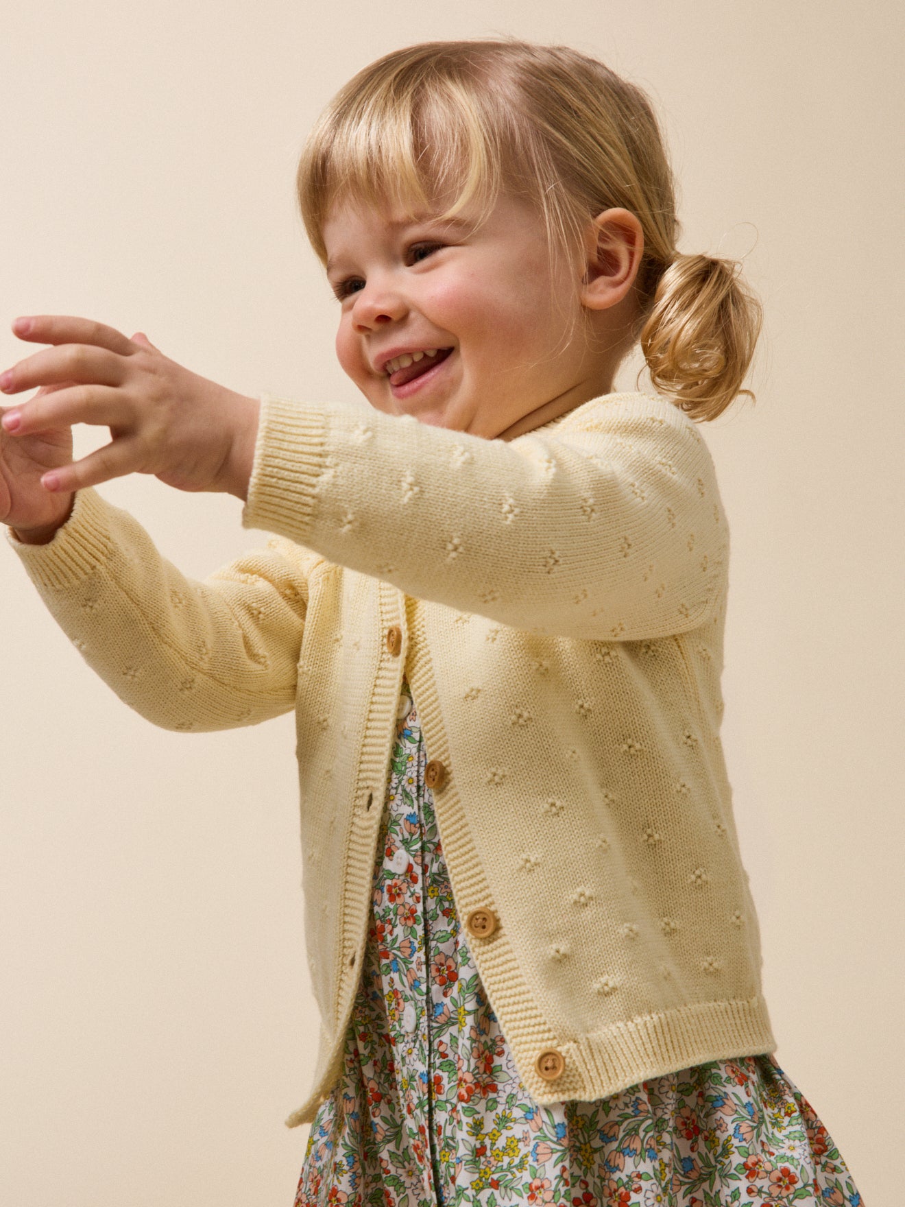 Cardigan maille ajourée bébé - Coton biologique