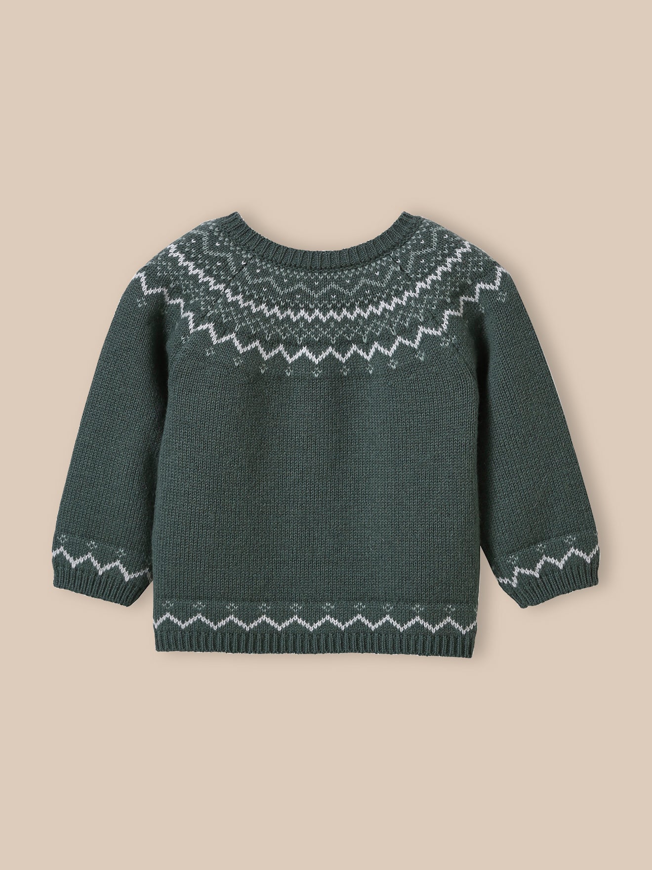 Baby-Strickjacke aus Wolle mit Jacquard-Muster