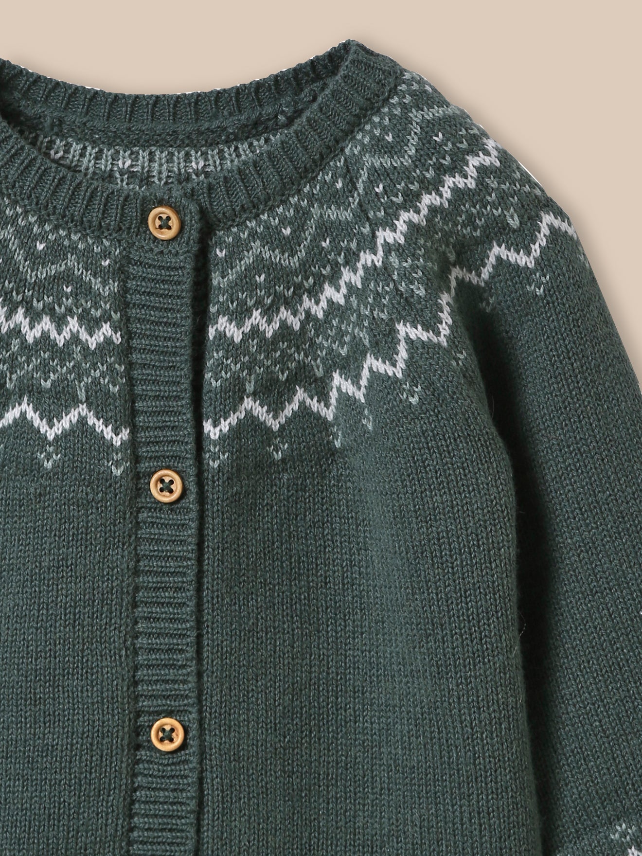 Baby-Strickjacke aus Wolle mit Jacquard-Muster