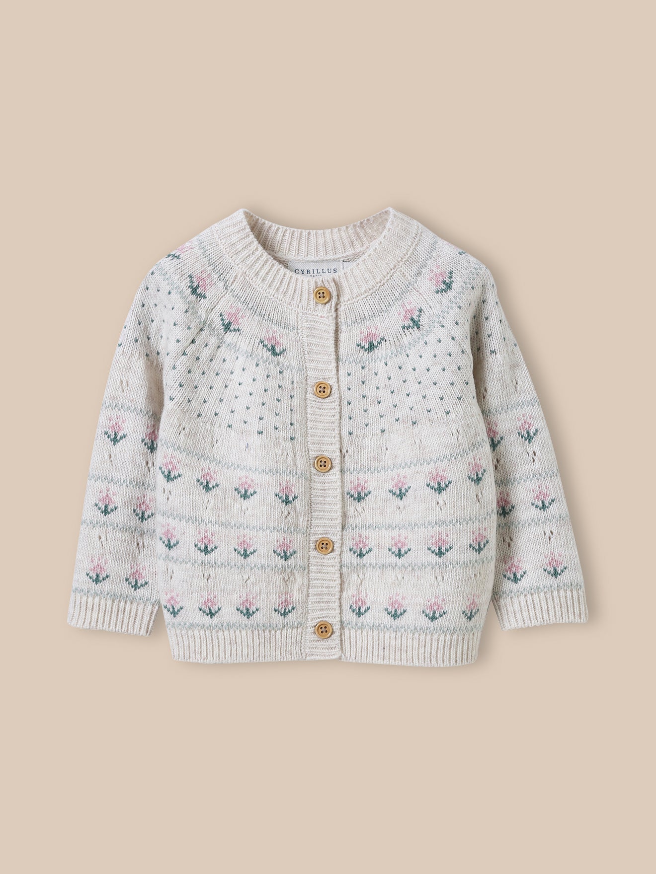 Baby-Strickjacke mit Jacquard-Muster