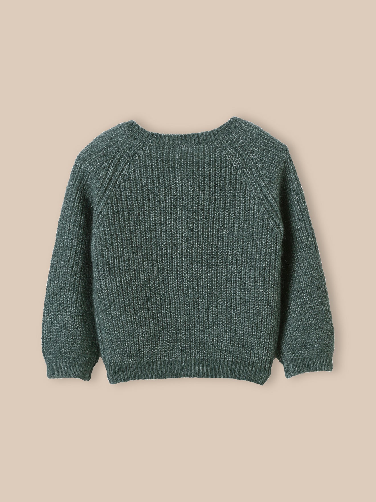 Baby-Cardigan aus Perlmuster-Strick, Wolle und Mohair