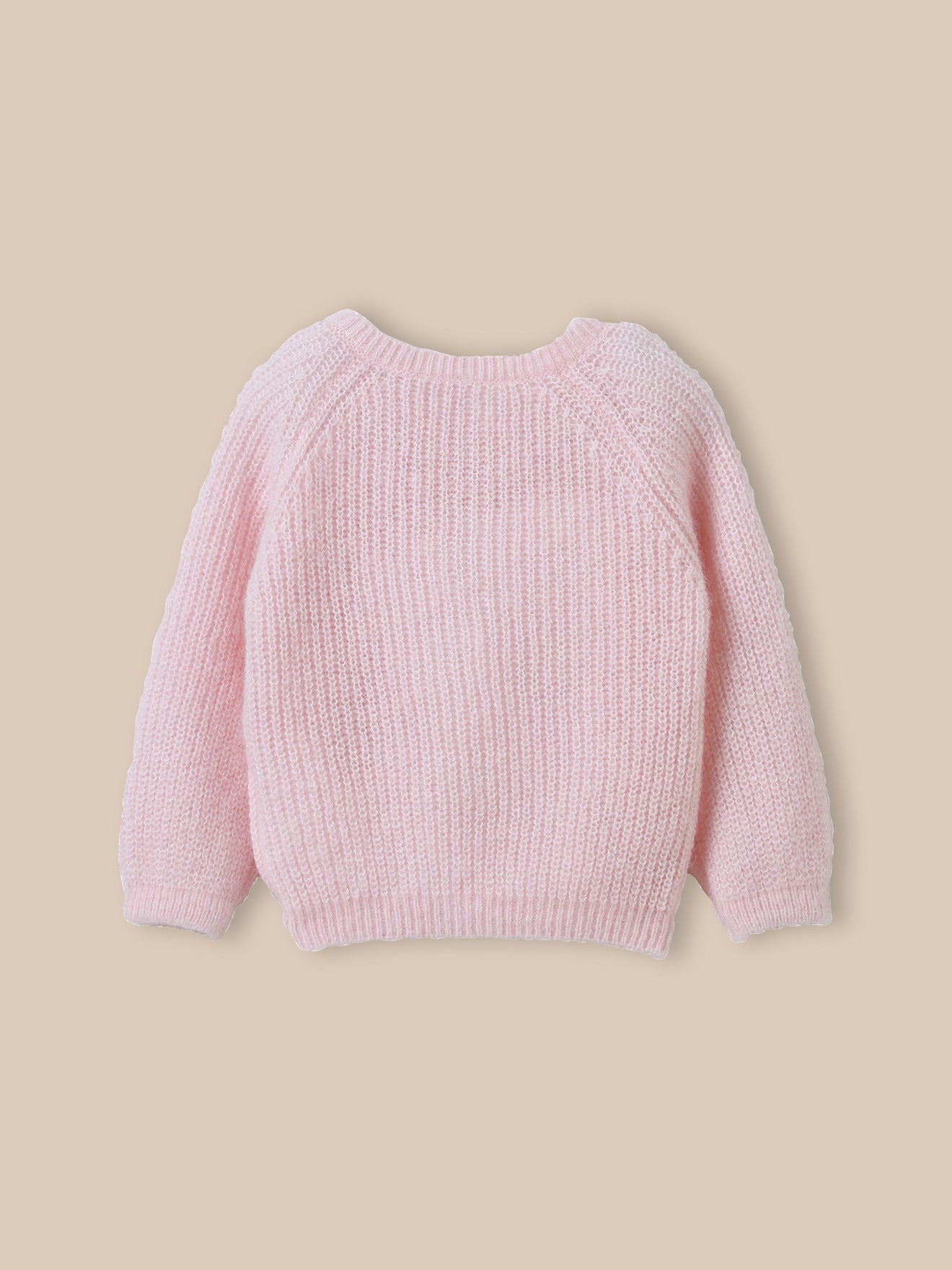 Baby-Cardigan aus Perlmuster-Strick, Wolle und Mohair