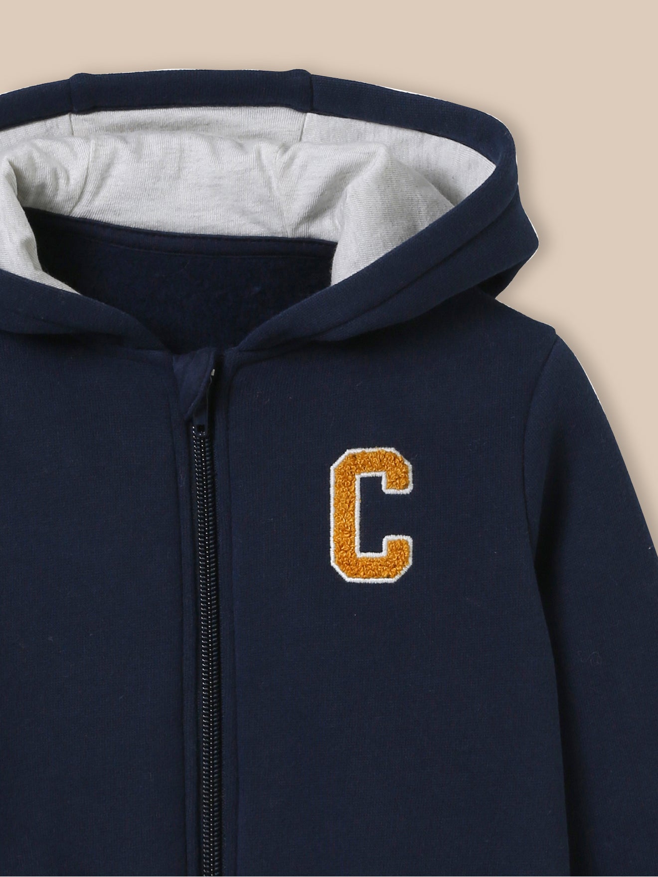 Baby-Kapuzenjacke mit Reissverschluss aus Bio-Baumwolle