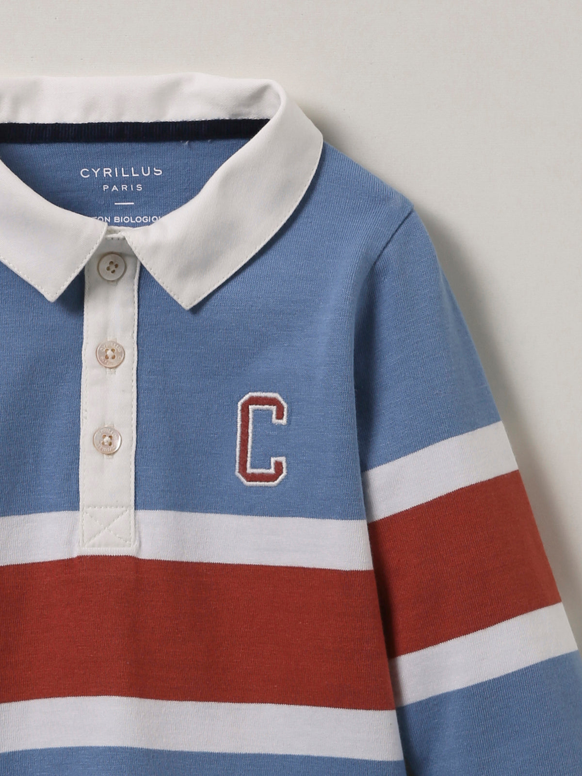Baby Rugby-Shirt mit Polokragen - Bio-Baumwolle