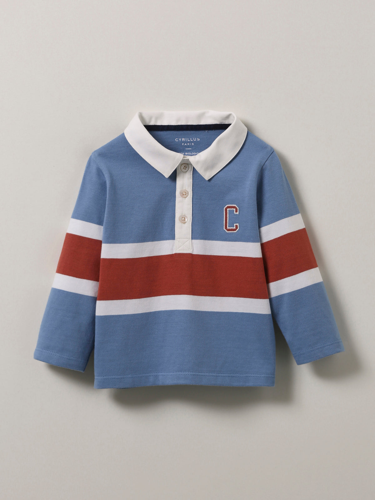 Baby Rugby-Shirt mit Polokragen - Bio-Baumwolle
