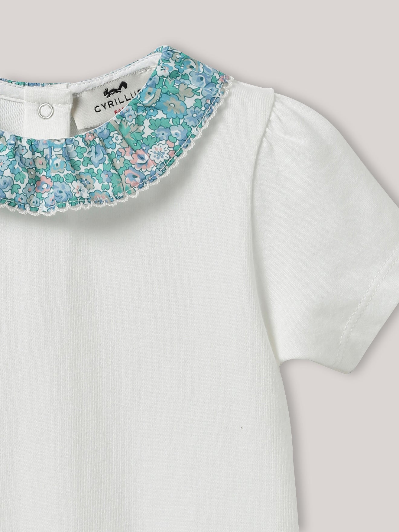 T-shirt col en tissu Liberty Bébé - Coton biologique