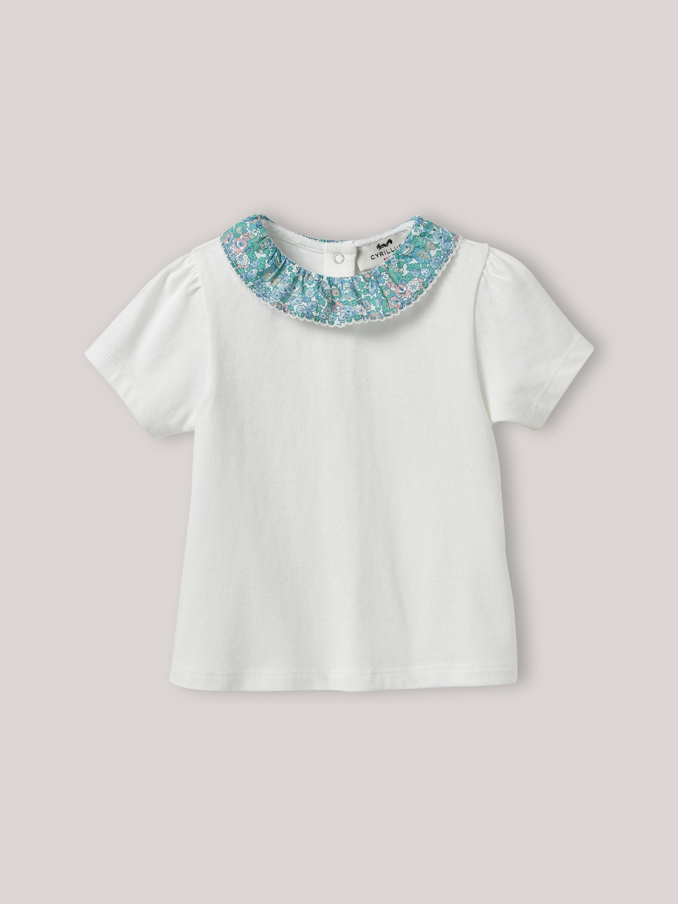 T-shirt col en tissu Liberty Bébé - Coton biologique