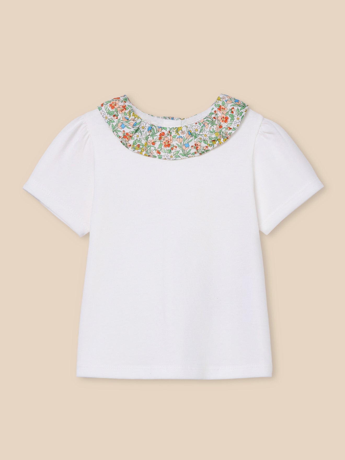 T-shirt col en tissu Liberty Bébé - Coton biologique